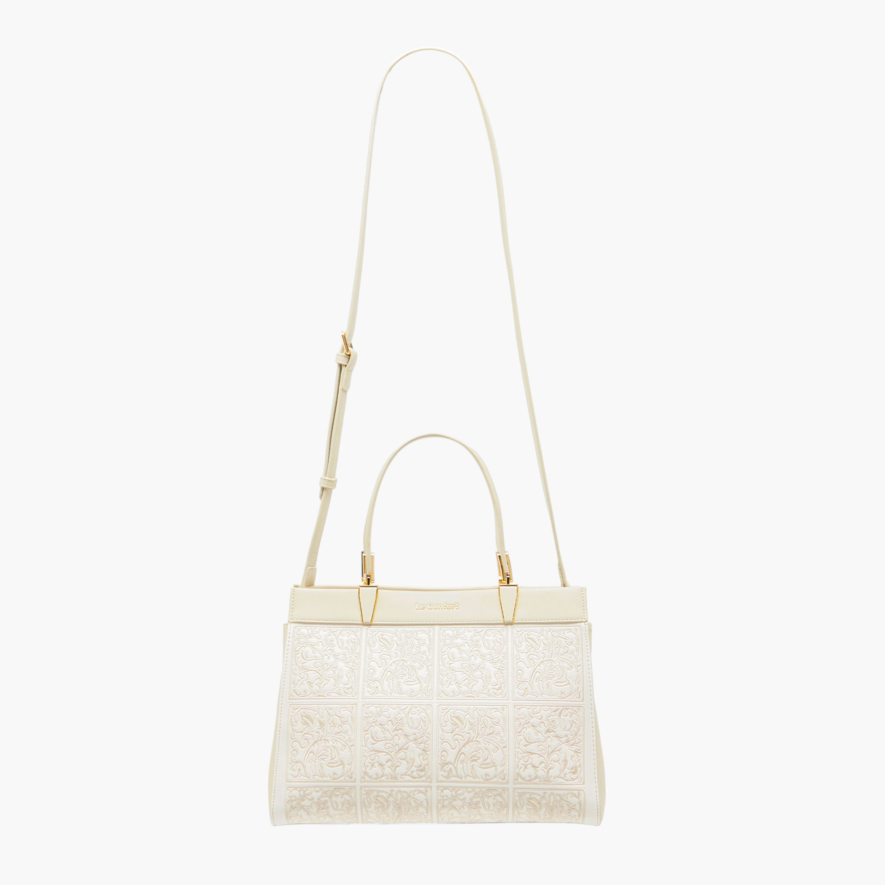 Le Confort Embroidered Tote Bag with Detachable Strap and Zip Closure-women-bagsandwallets-handbags-image-3