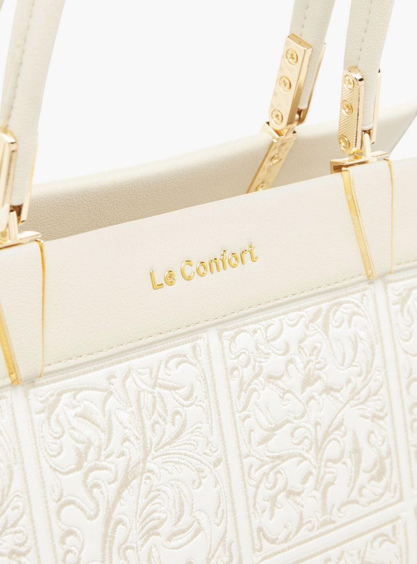 Le Confort Embroidered Tote Bag with Detachable Strap and Zip Closure-women-bagsandwallets-handbags-image-5