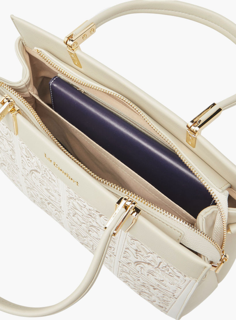 Le Confort Embroidered Tote Bag with Detachable Strap and Zip Closure-women-bagsandwallets-handbags-image-8