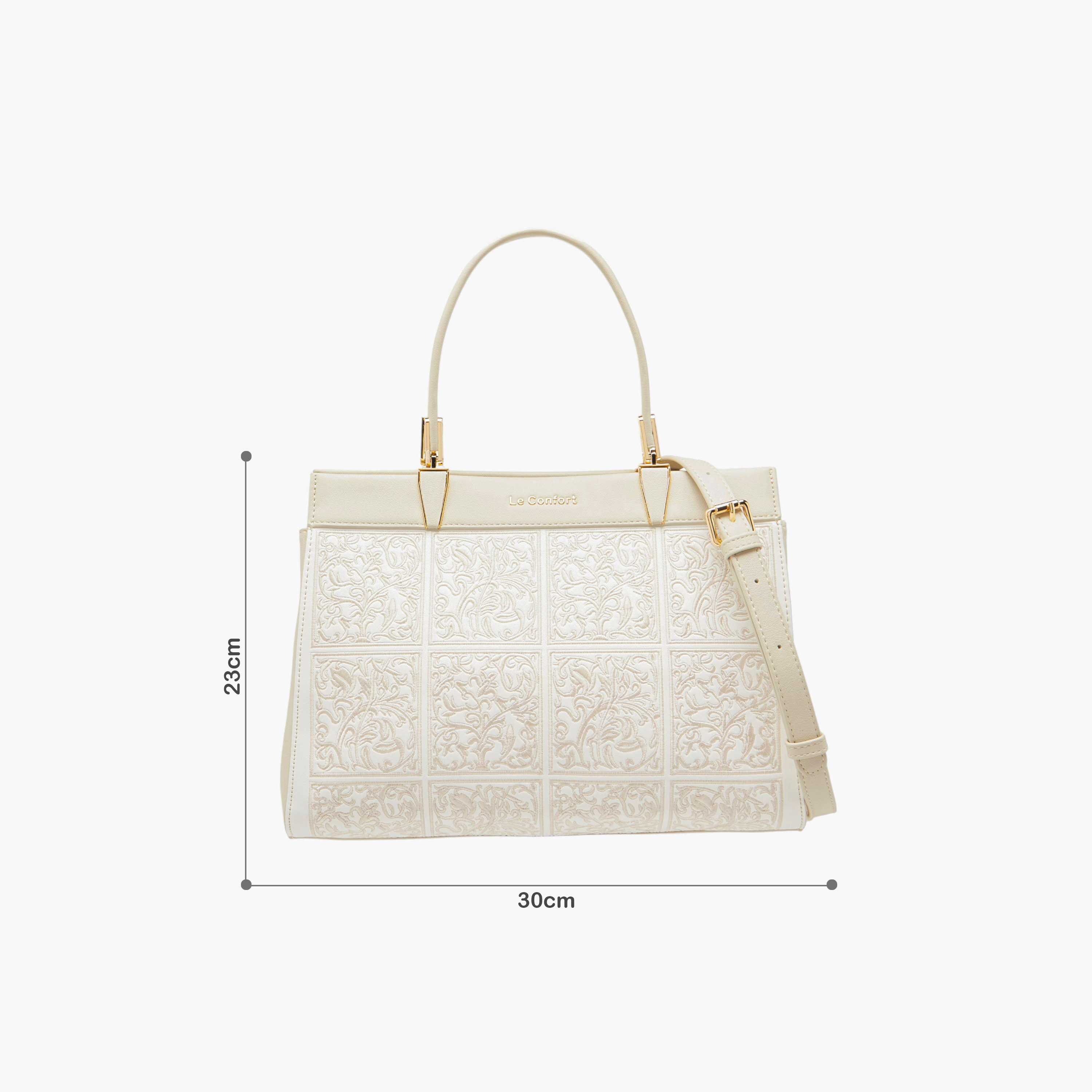 Le Confort Embroidered Tote Bag with Detachable Strap and Zip Closure-women-bagsandwallets-handbags-image-9