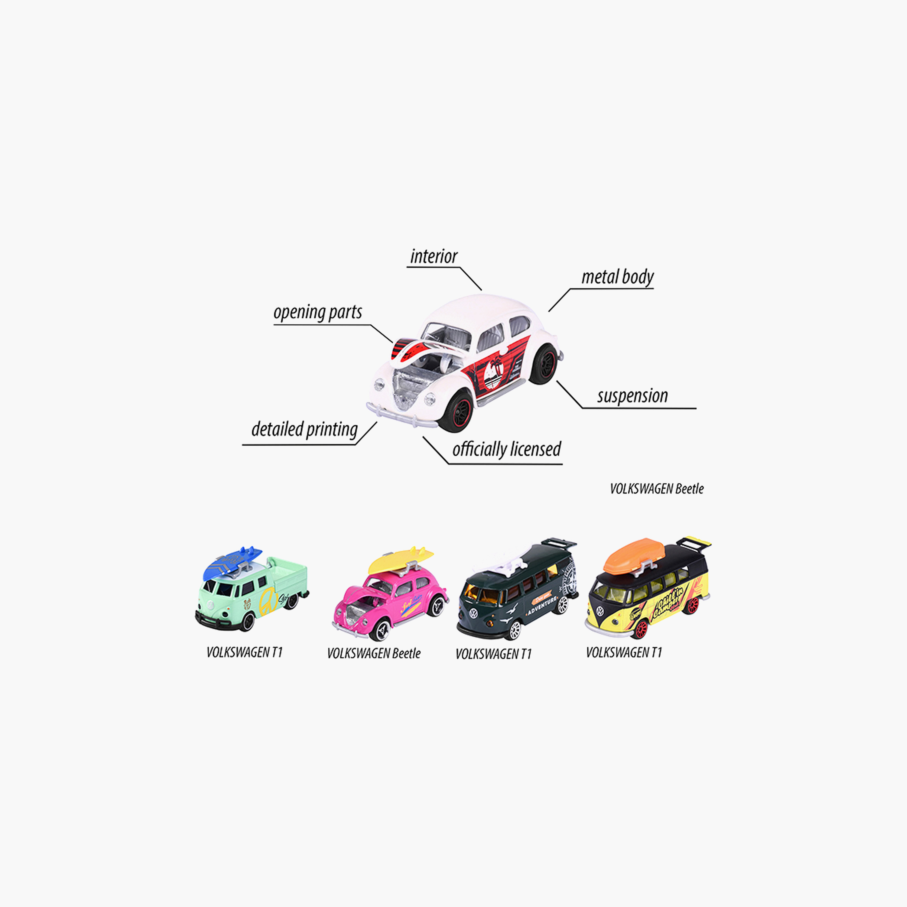 Majorette Volkswagen Toy Car - Set of 5-toys-playvehicles-diecastcars-image-3