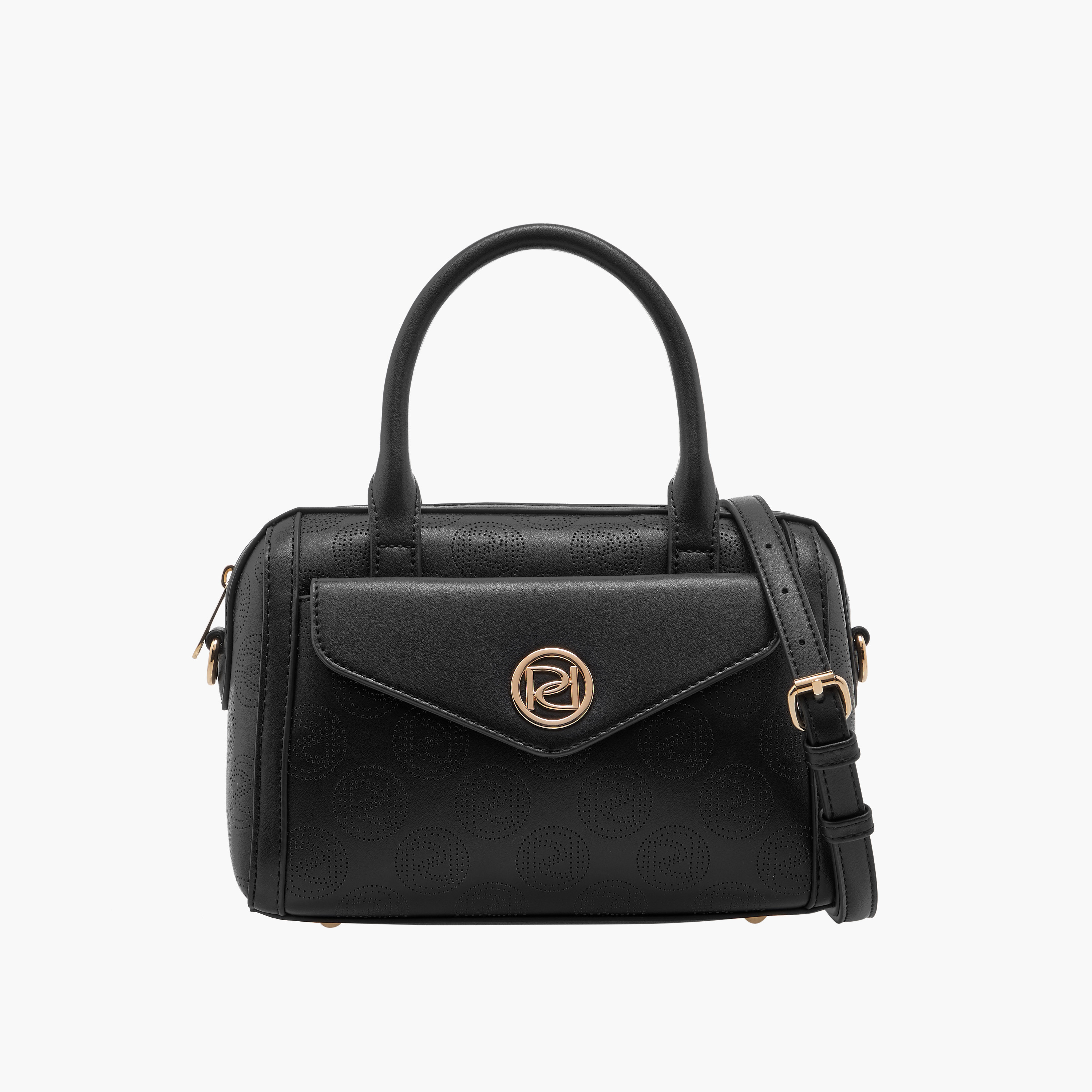 Paprika Monogram Detail Tote Bag with Double Handle and Zip Closure-women-bagsandwallets-handbags-image-1