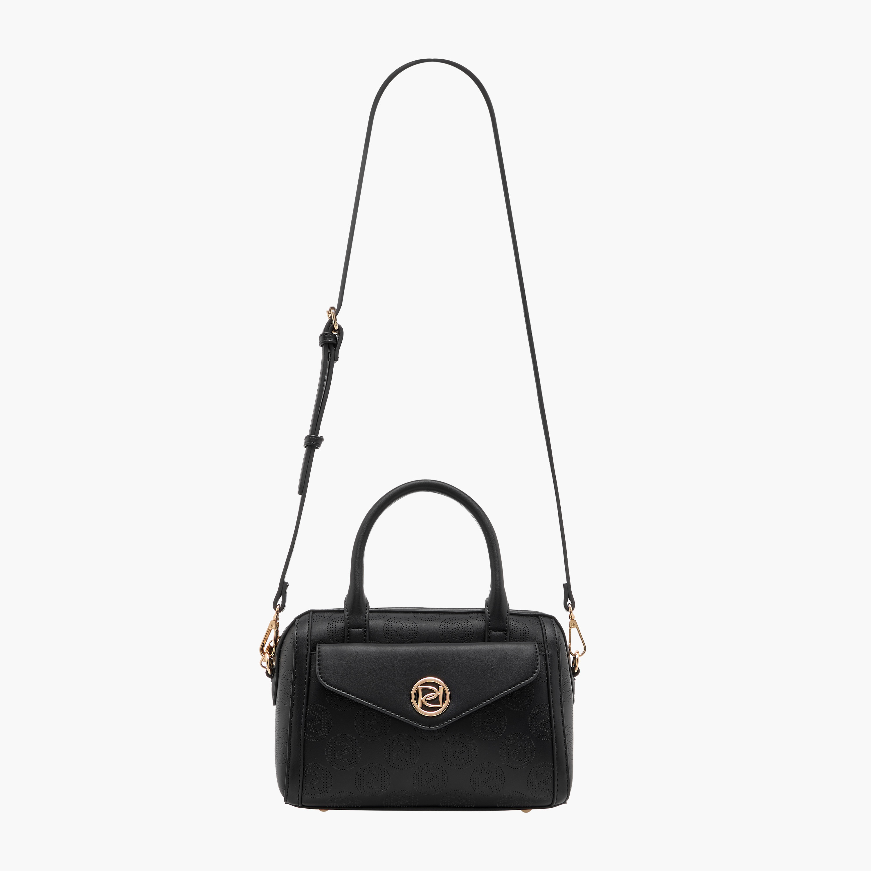 Paprika Monogram Detail Tote Bag with Double Handle and Zip Closure-women-bagsandwallets-handbags-image-2