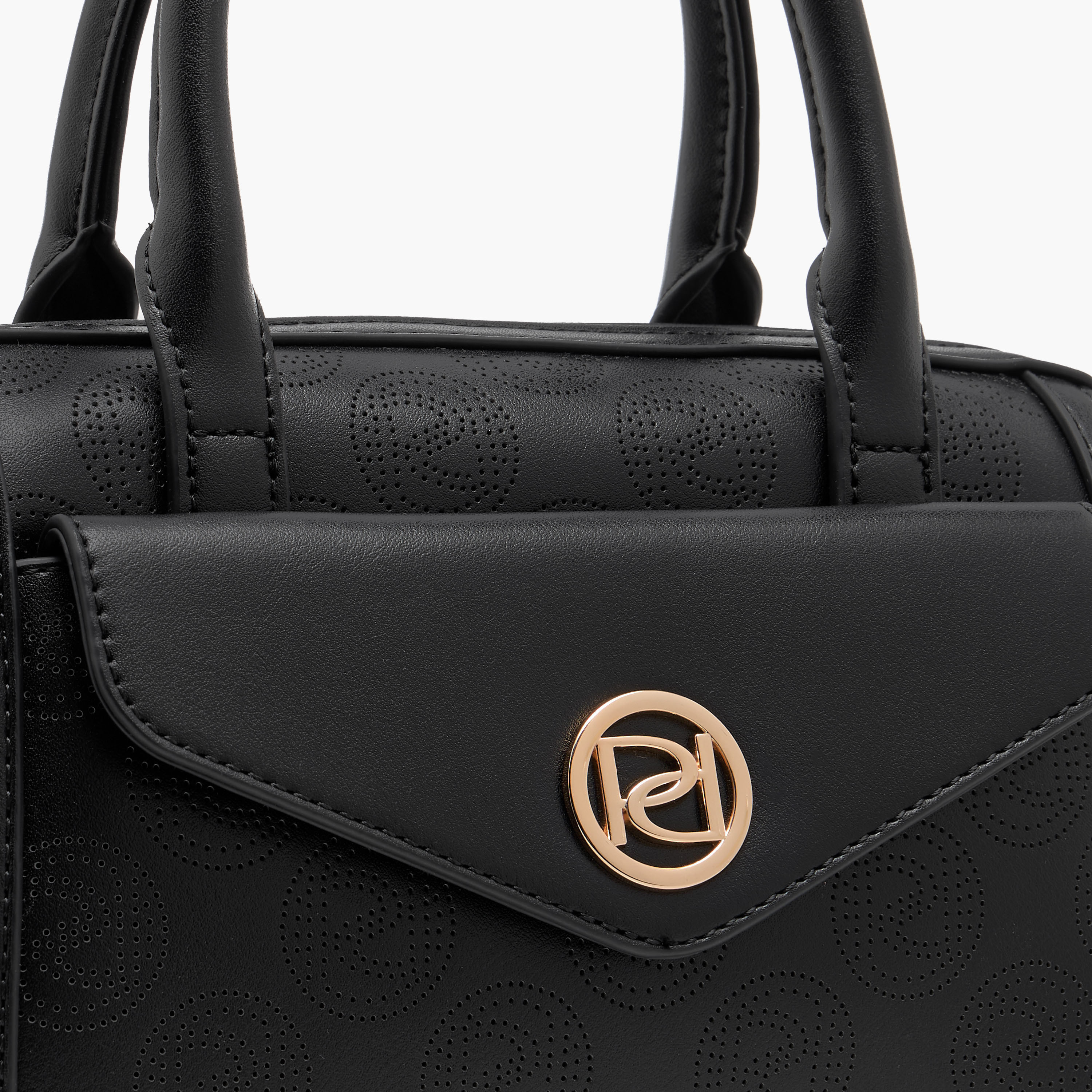 Paprika Monogram Detail Tote Bag with Double Handle and Zip Closure-women-bagsandwallets-handbags-image-4