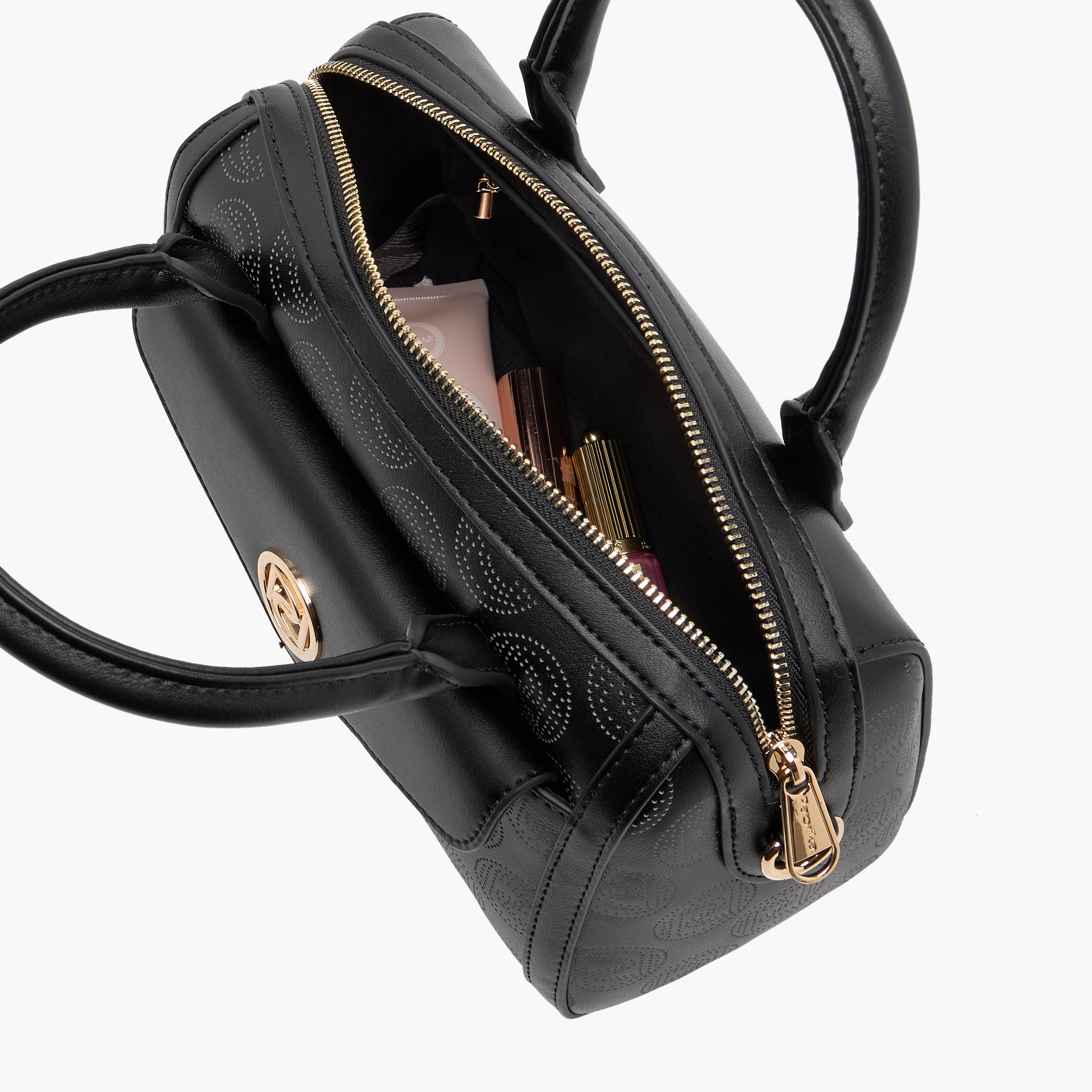 Paprika Monogram Detail Tote Bag with Double Handle and Zip Closure-women-bagsandwallets-handbags-image-7