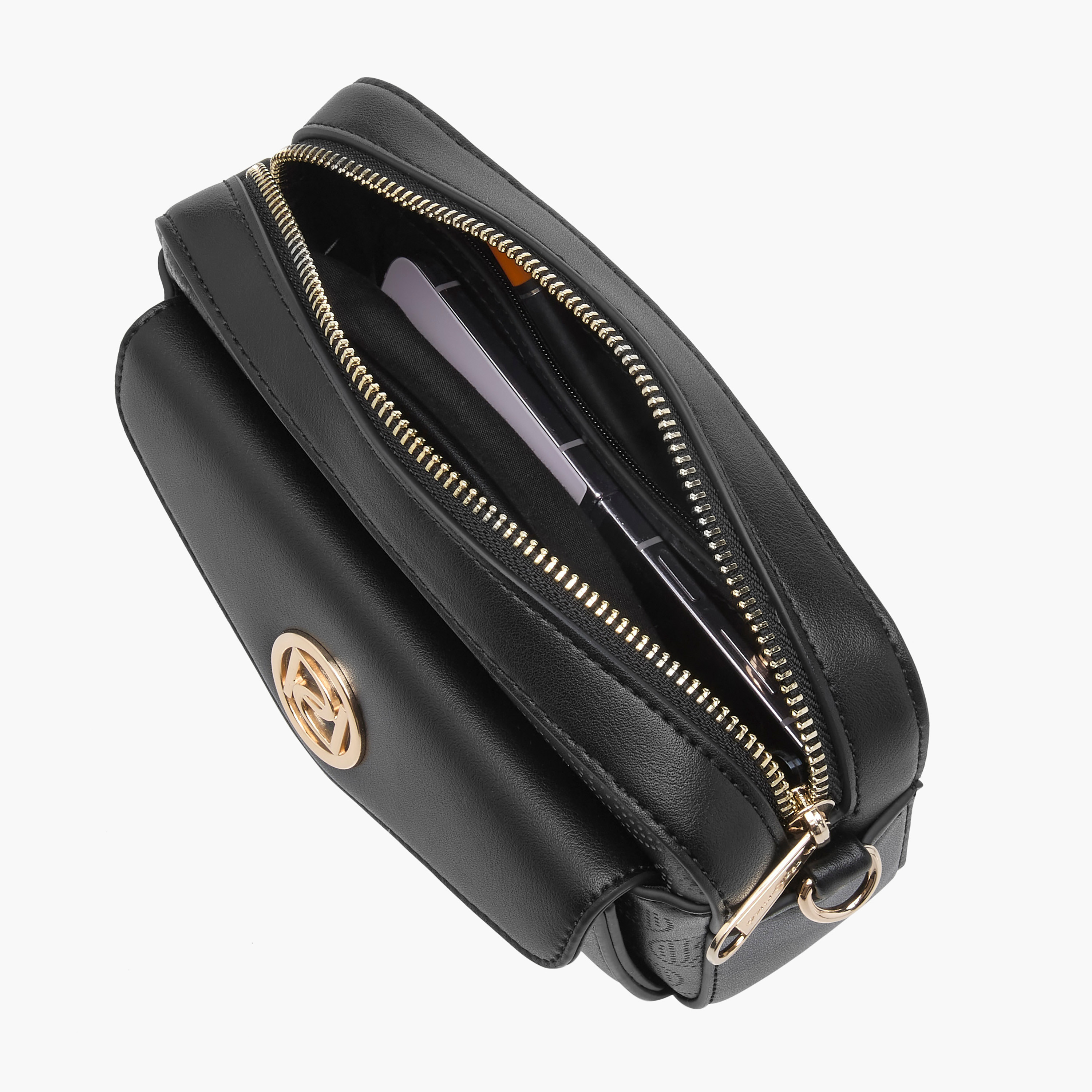 Paprika Monogram Detail Crossbody Bag with Detachable Chain Strap and Zip Closure-women-bagsandwallets-handbags-image-8
