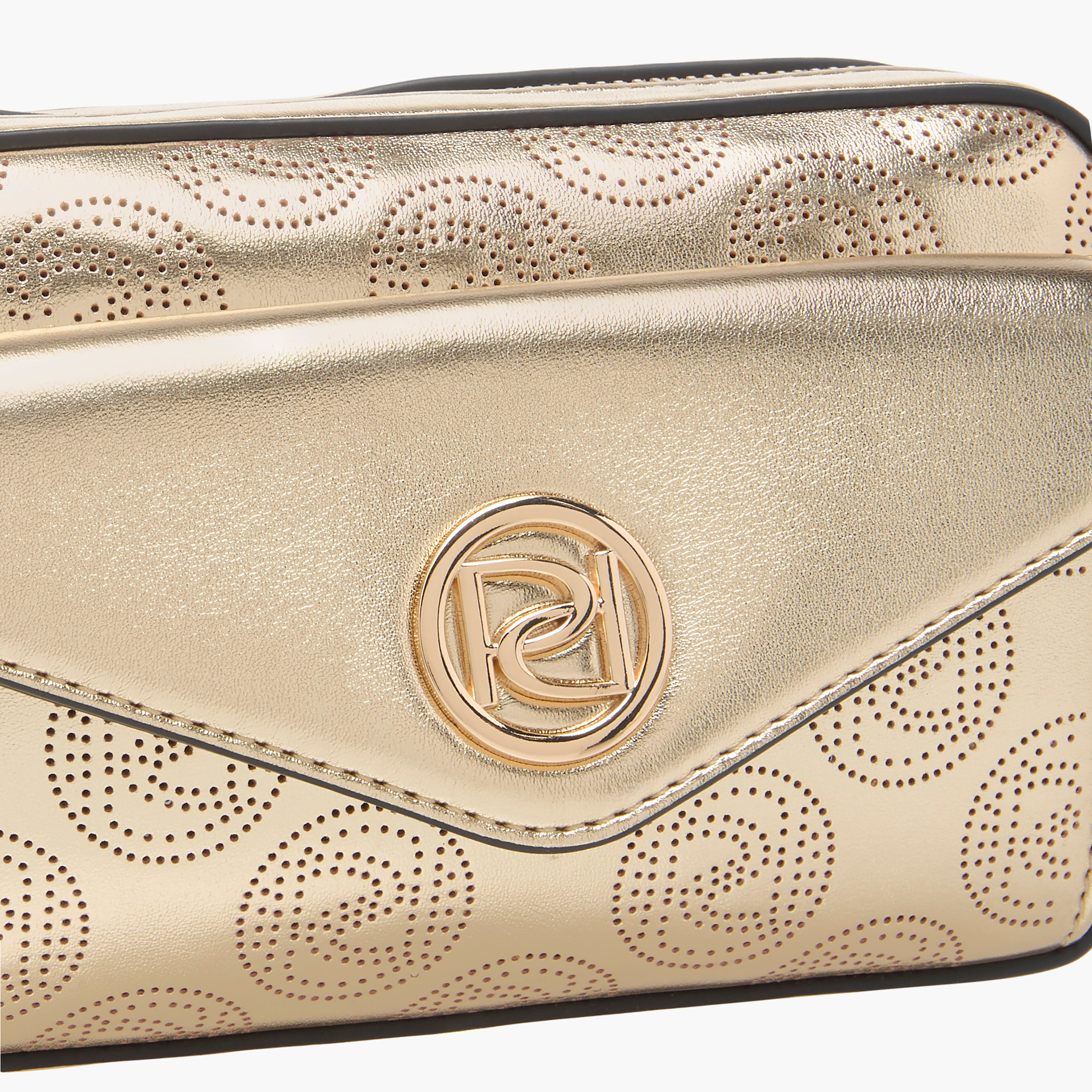 Paprika Monogram Detail Crossbody Bag with Detachable Chain Strap and Zip Closure-women-bagsandwallets-handbags-image-4