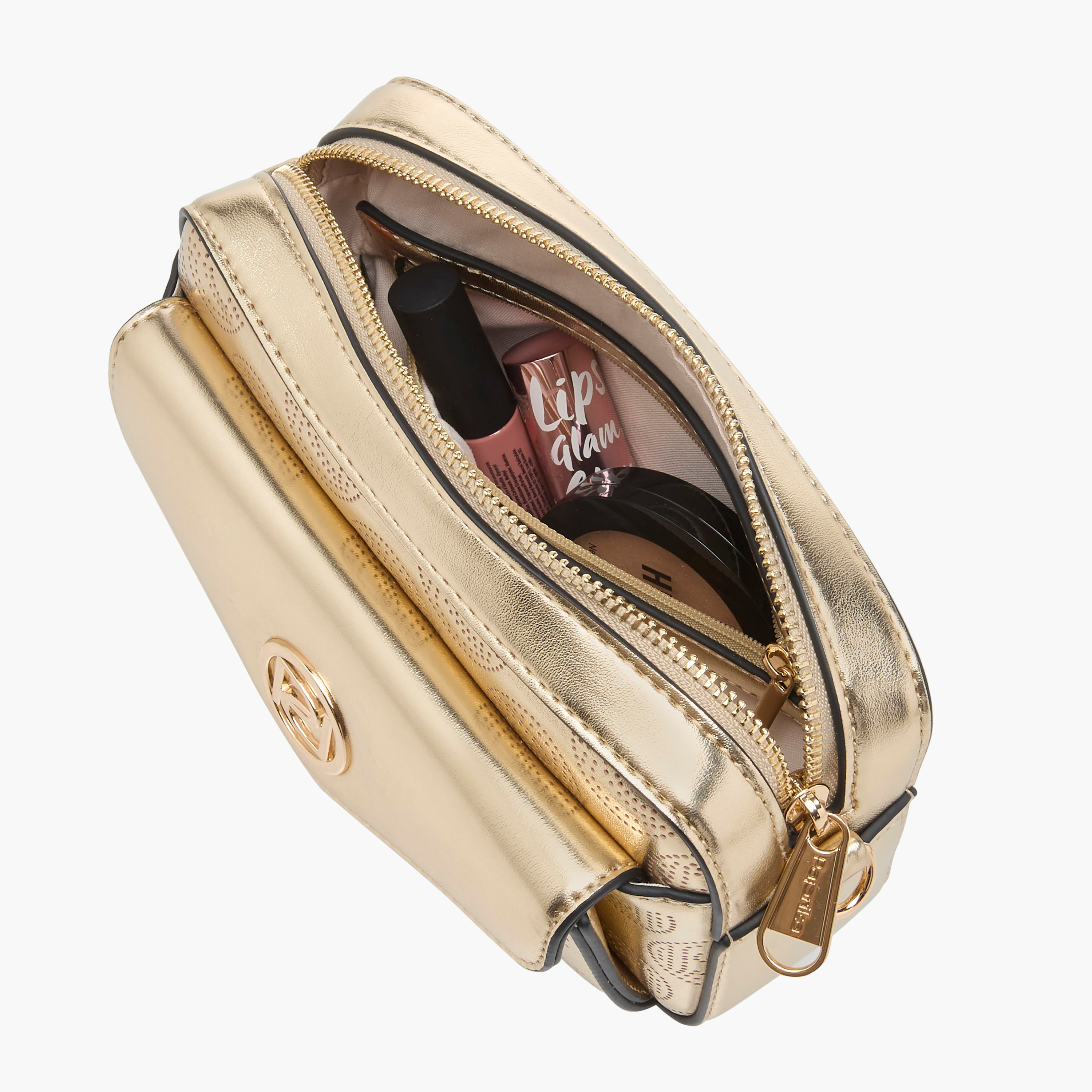 Paprika Monogram Detail Crossbody Bag with Detachable Chain Strap and Zip Closure-women-bagsandwallets-handbags-image-8
