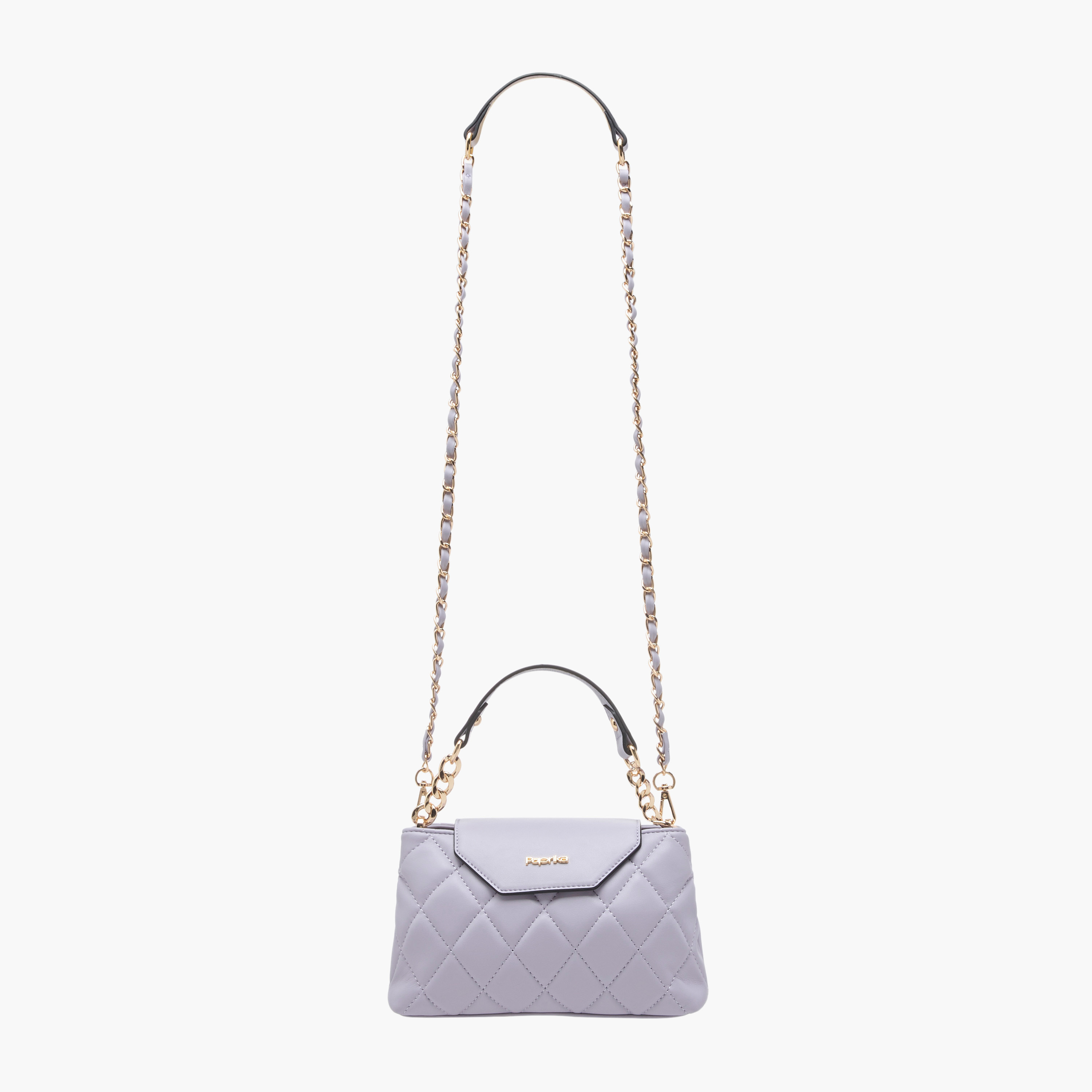 Paprika Quilted Crossbody Bag with Detachable Chain Strap and Flap Closure-women-bagsandwallets-handbags-image-2