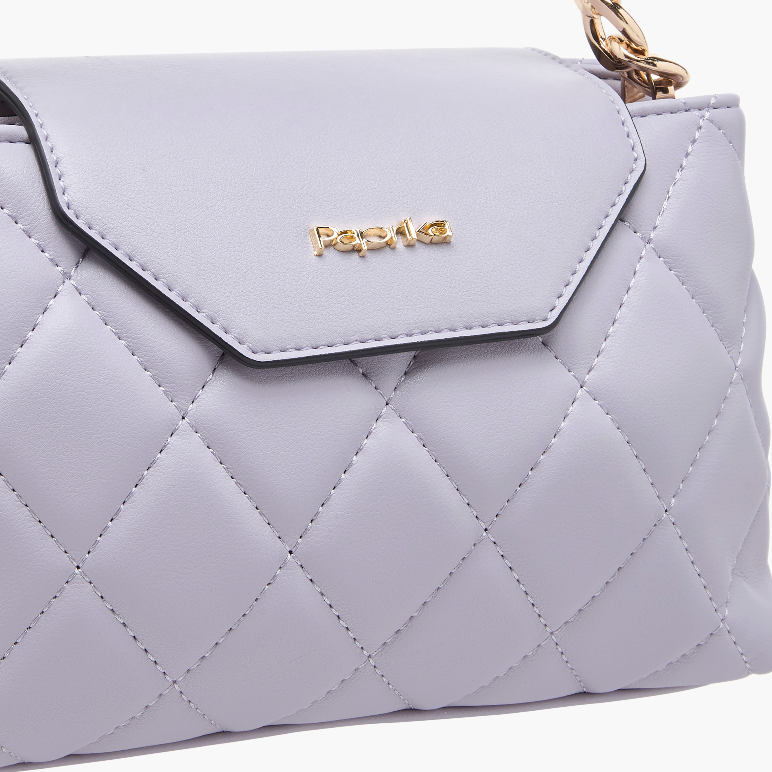 Paprika Quilted Crossbody Bag with Detachable Chain Strap and Flap Closure-women-bagsandwallets-handbags-image-4