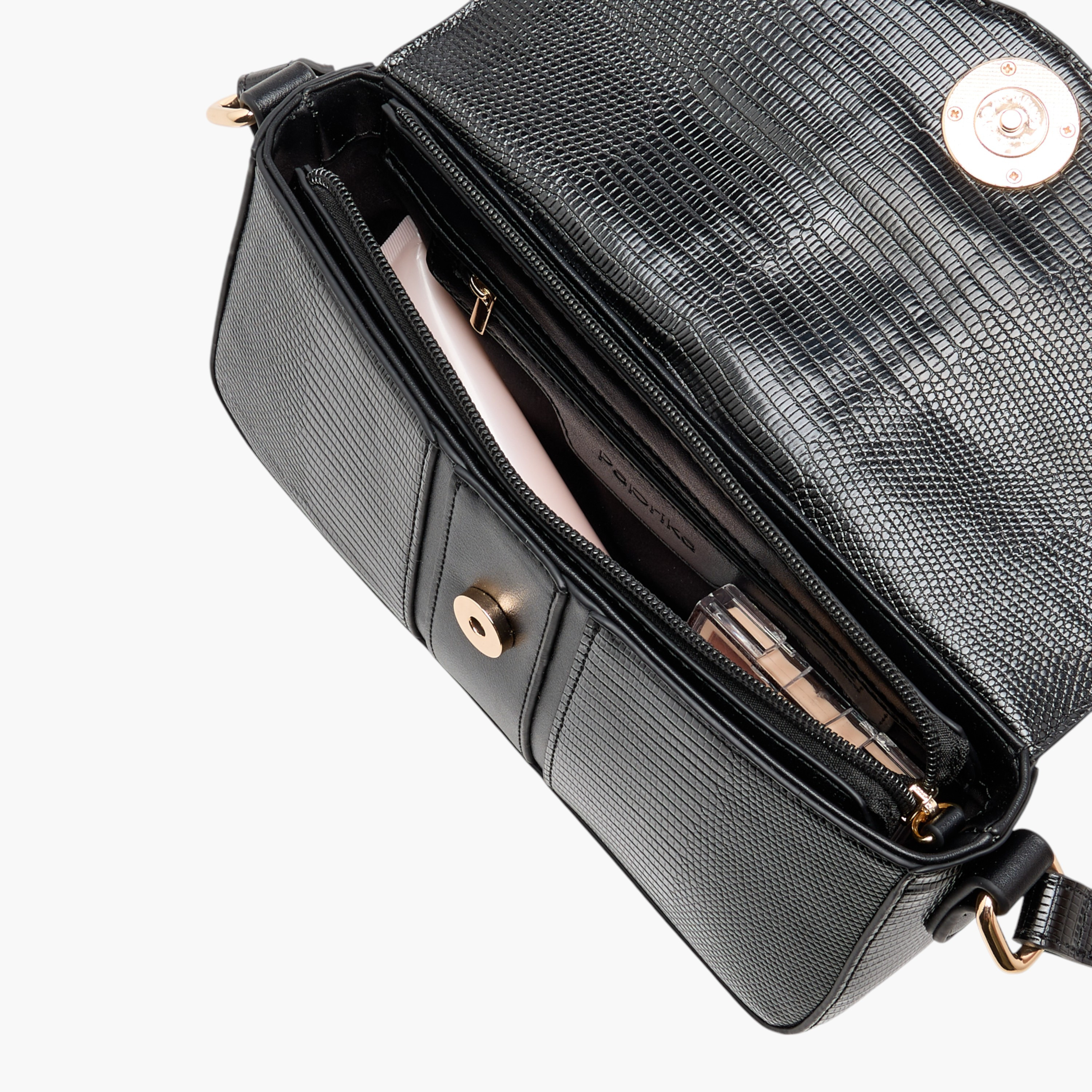 Paprika Textured Crossbody Bag with Adjustable Strap and Flap Closure-women-bagsandwallets-handbags-image-7