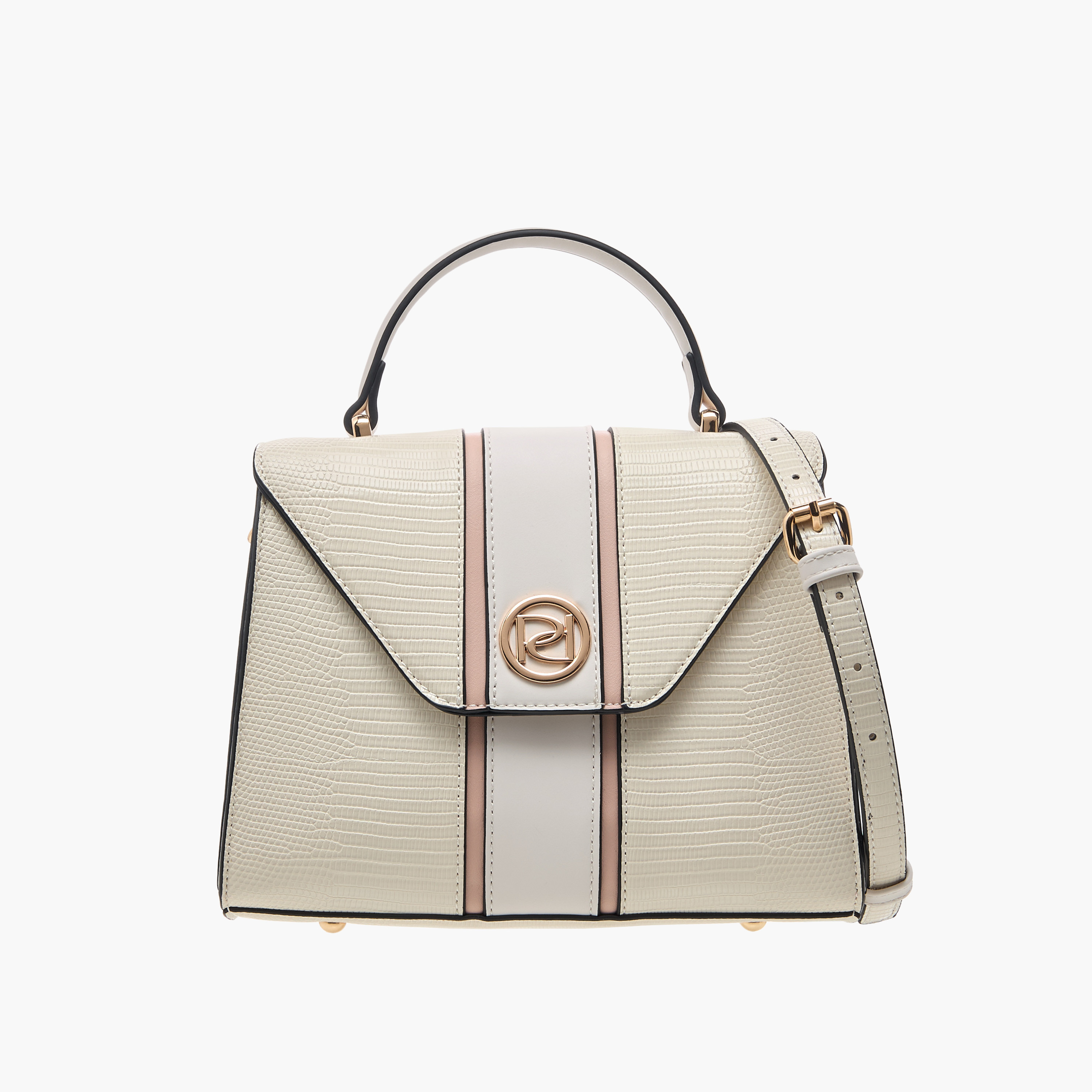 Paprika Textured Satchel Bag with Top Handle and Detachable Strap-women-bagsandwallets-handbags-image-1