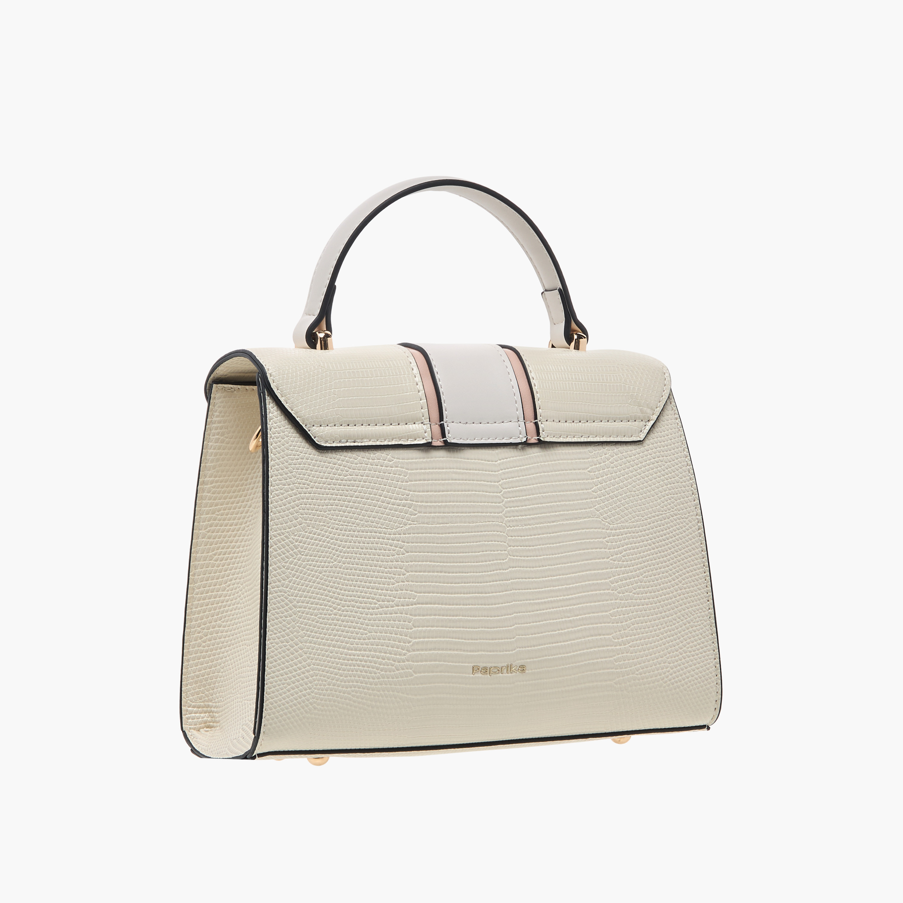 Paprika Textured Satchel Bag with Top Handle and Detachable Strap-women-bagsandwallets-handbags-image-3