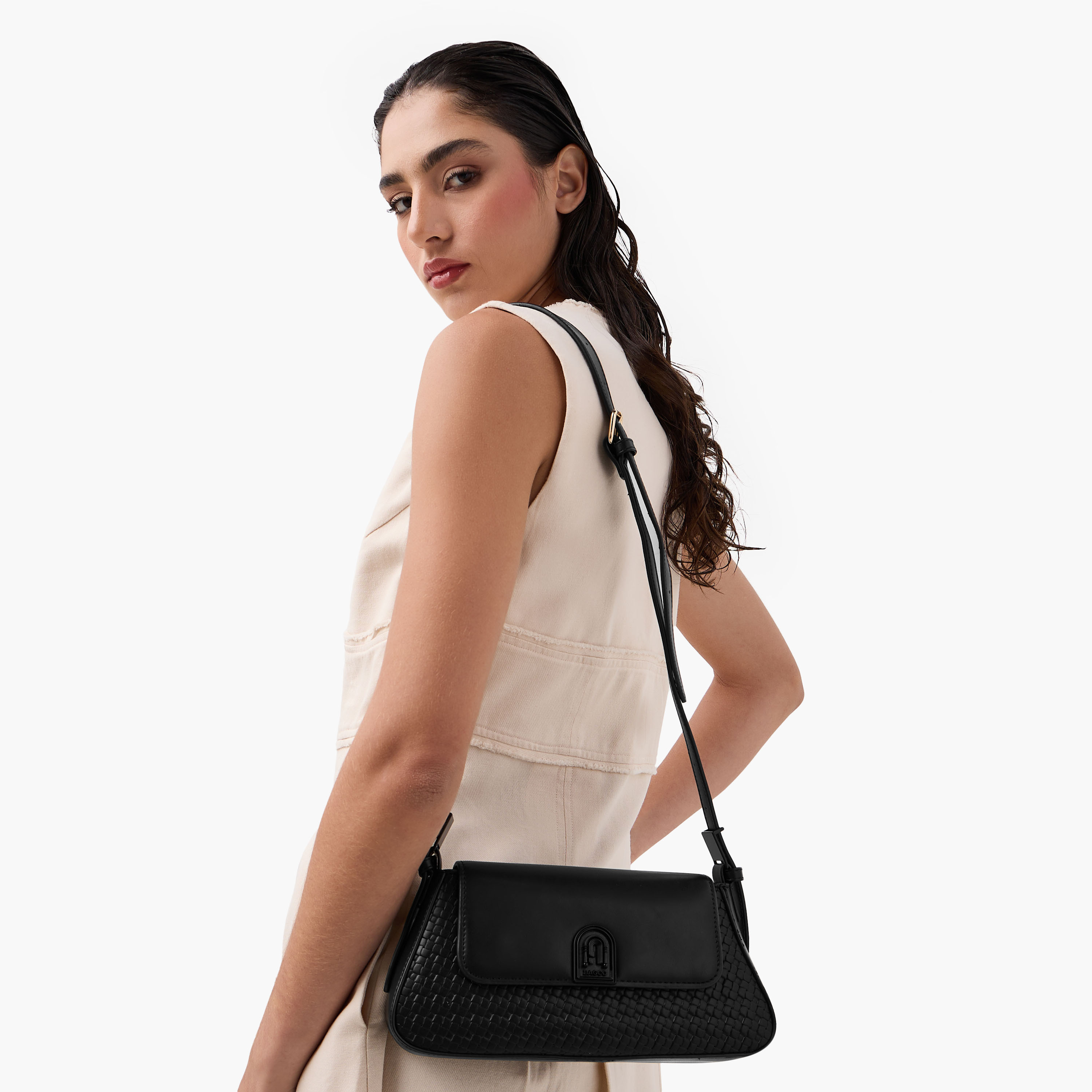 Bagco Textured Crossbody Bag with Adjustable Strap and Wallet-women-bagsandwallets-handbags-image-10