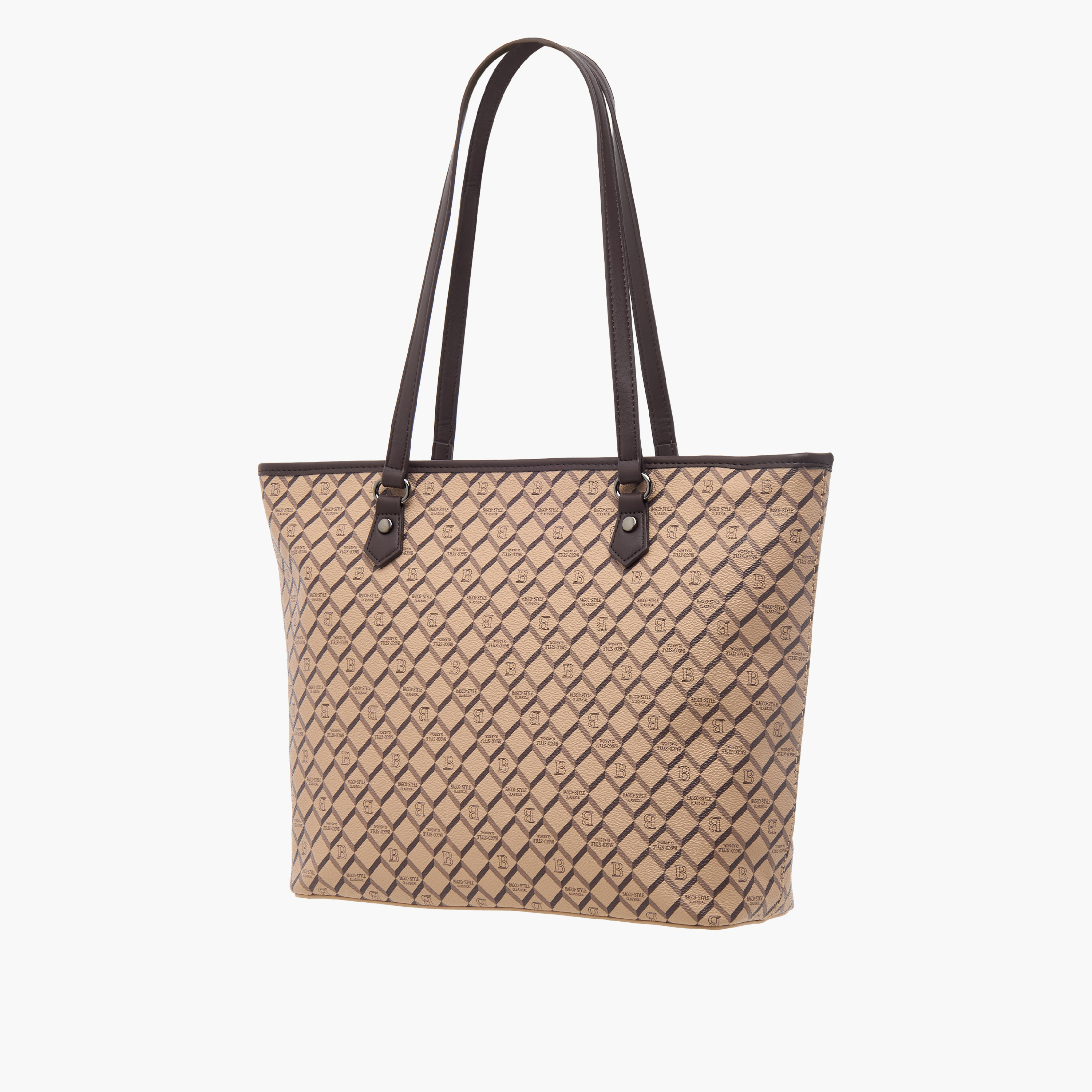 شنطة توتي بطبعات مونوجرام ومقابض مزدوجة ومحفظة بسحاب دائري من باجكو-women-bagsandwallets-handbags-image-2