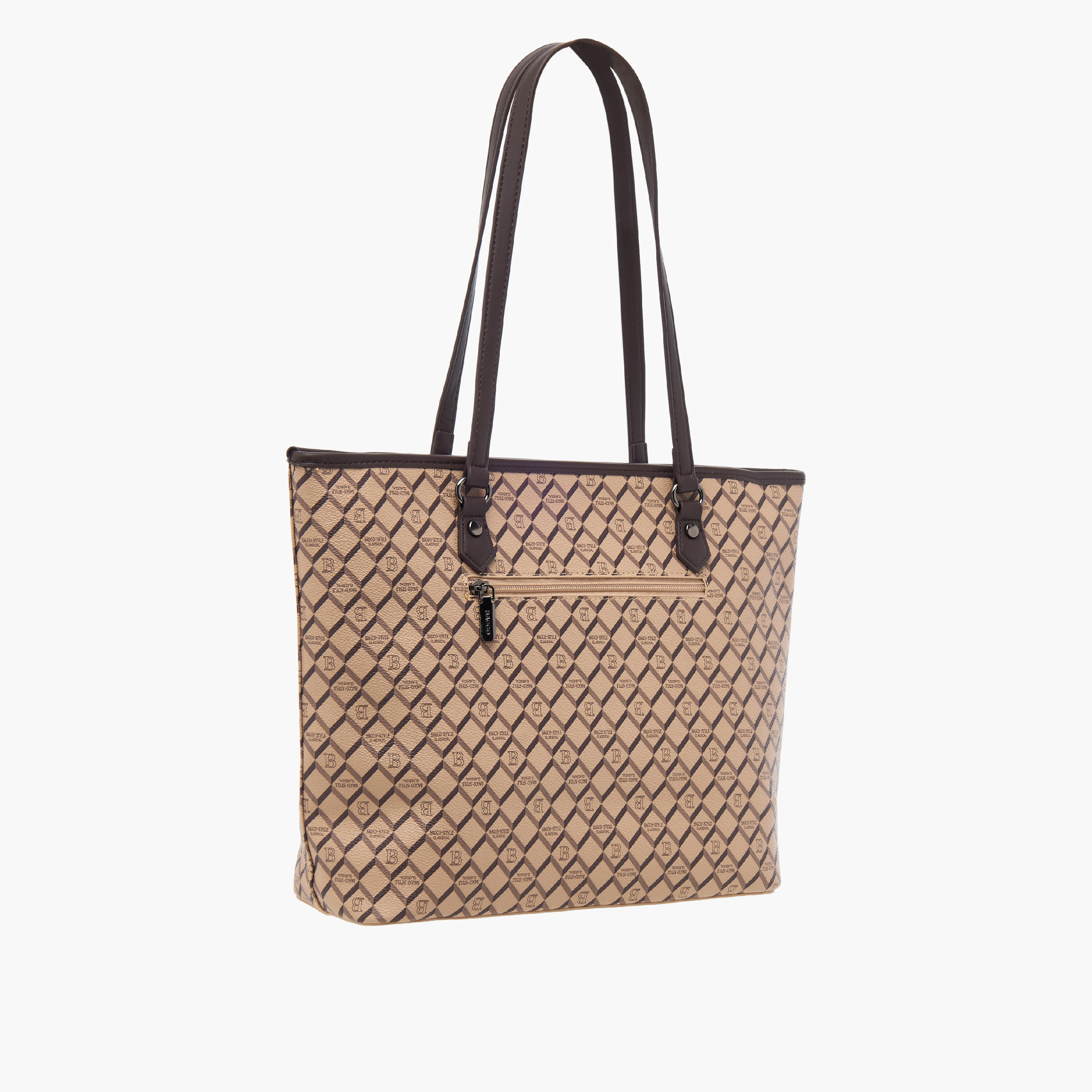 شنطة توتي بطبعات مونوجرام ومقابض مزدوجة ومحفظة بسحاب دائري من باجكو-women-bagsandwallets-handbags-image-3