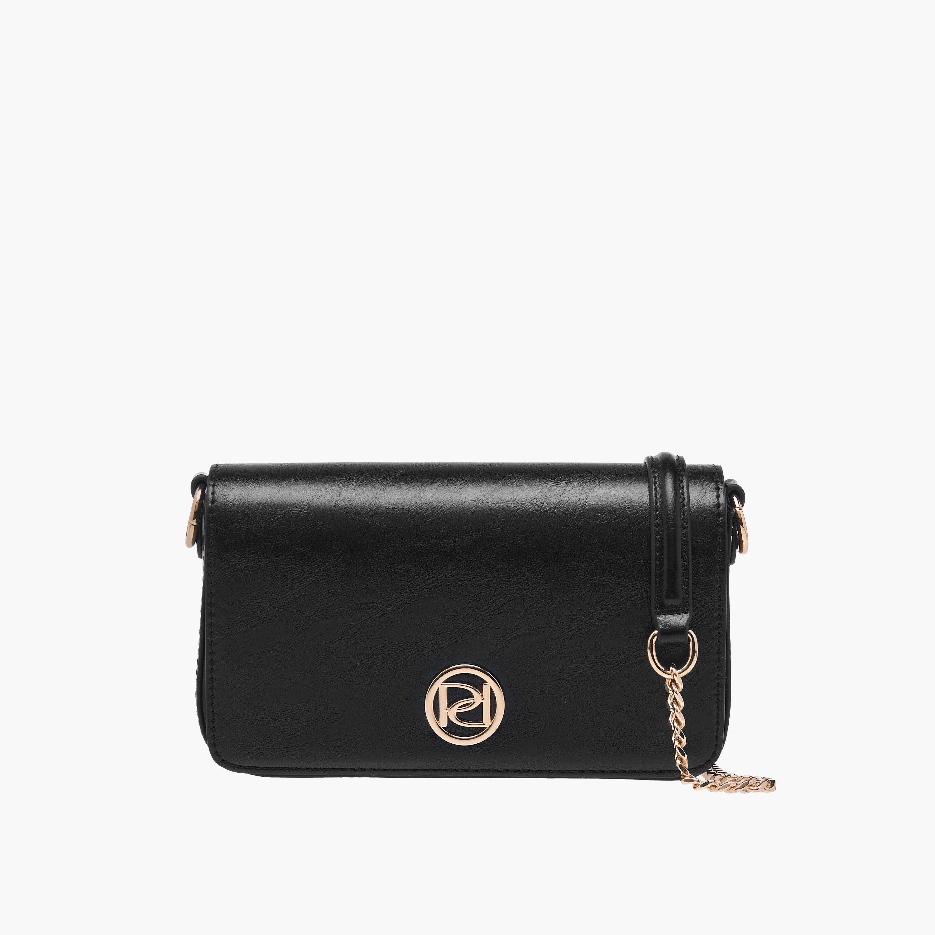 Paprika Logo Detail Crossbody Bag with Chain Strap and Flap Closure-women-bagsandwallets-handbags-image-1