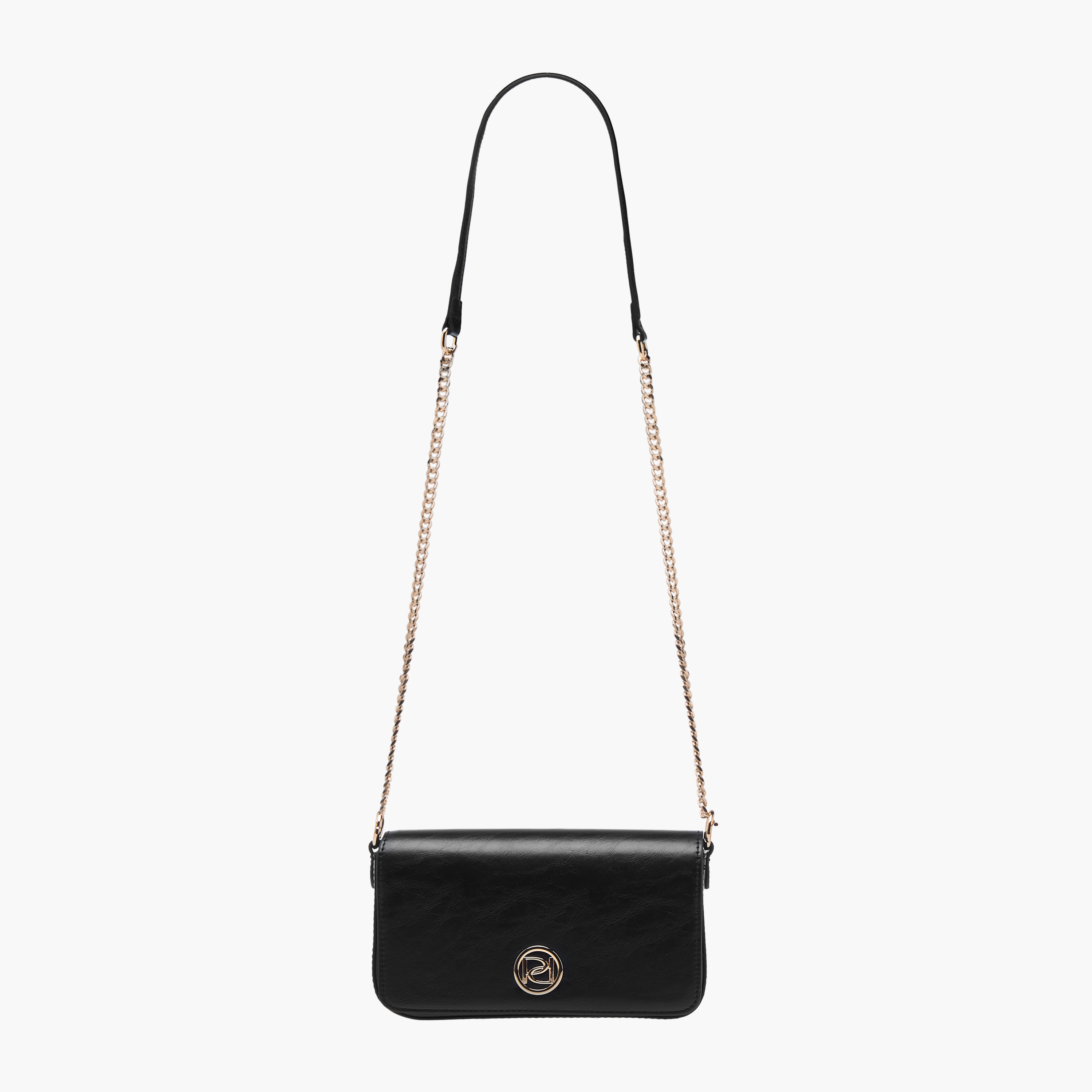 Paprika Logo Detail Crossbody Bag with Chain Strap and Flap Closure-women-bagsandwallets-handbags-image-2