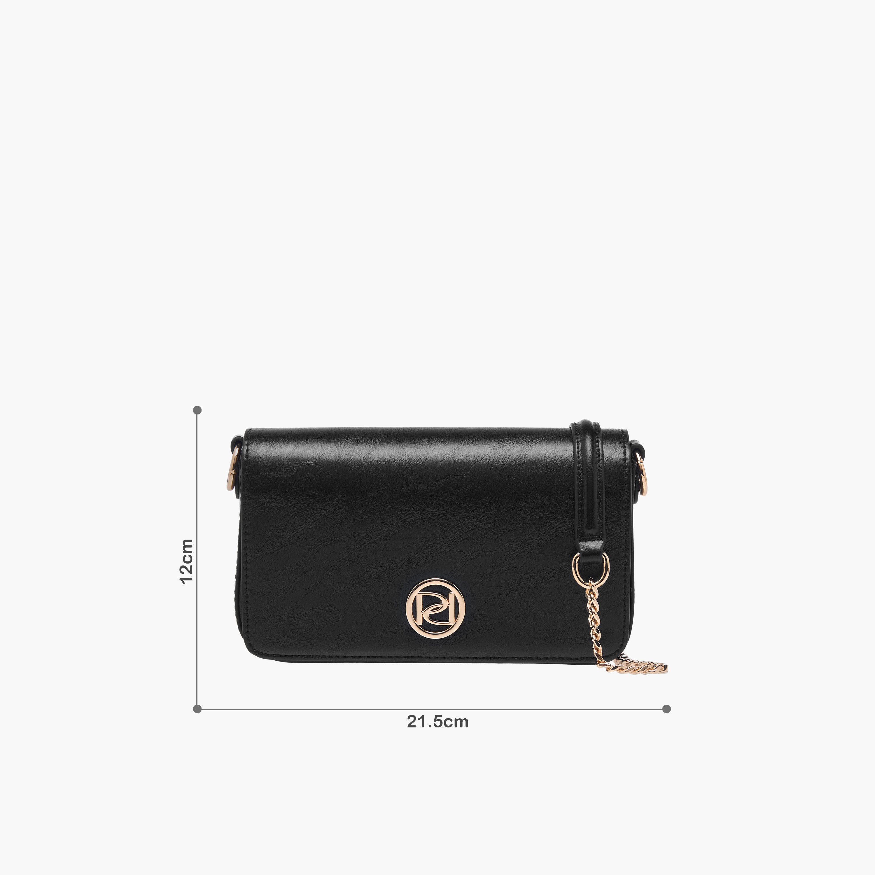Paprika Logo Detail Crossbody Bag with Chain Strap and Flap Closure-women-bagsandwallets-handbags-image-8