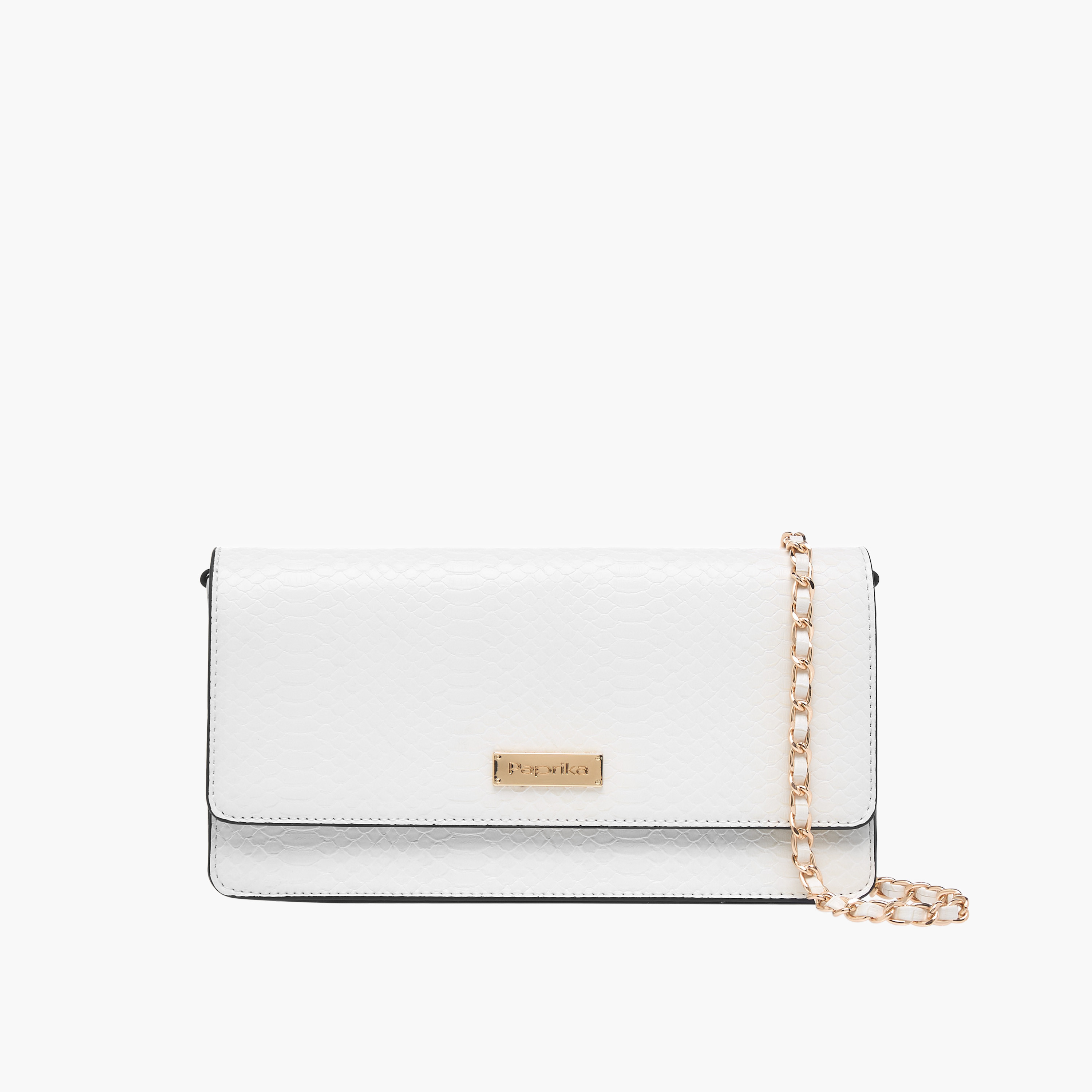Paprika Textured Crossbody Bag with Chain Strap and Flap Closure-women-bagsandwallets-handbags-image-1