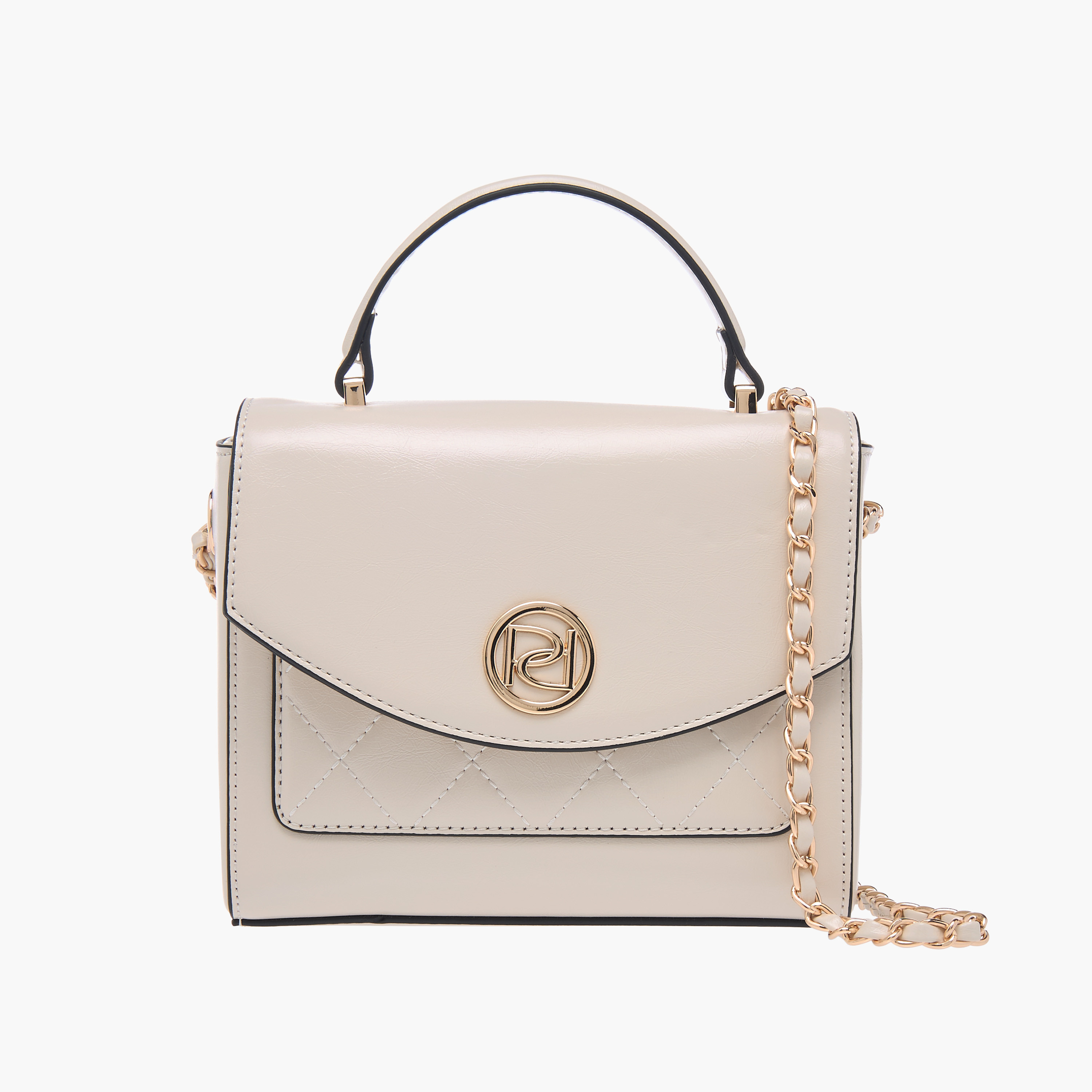 Paprika Textured Satchel Bag with Top Handle and Chain Strap-women-bagsandwallets-handbags-image-1