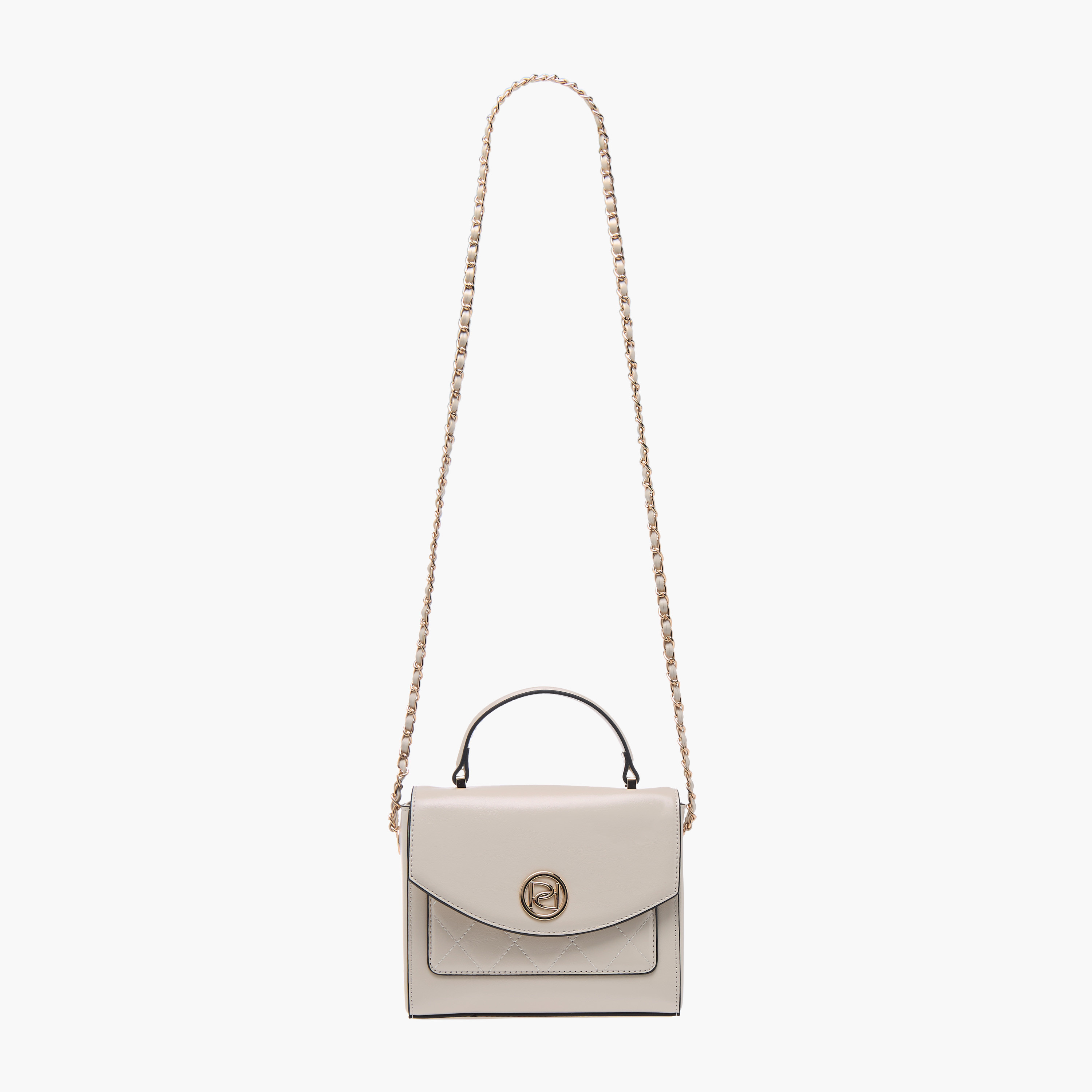 Paprika Textured Satchel Bag with Top Handle and Chain Strap-women-bagsandwallets-handbags-image-2