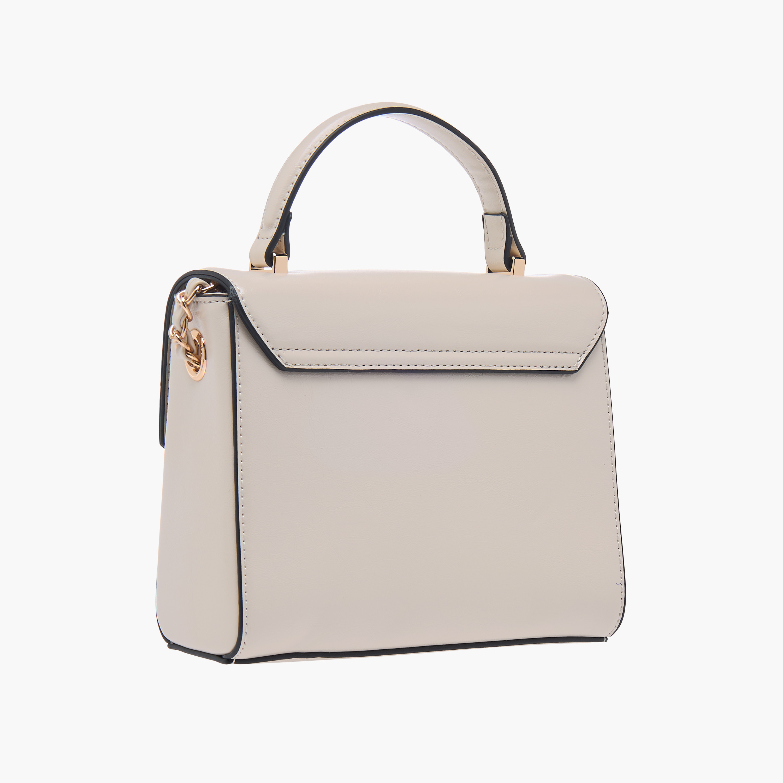 Paprika Textured Satchel Bag with Top Handle and Chain Strap-women-bagsandwallets-handbags-image-3