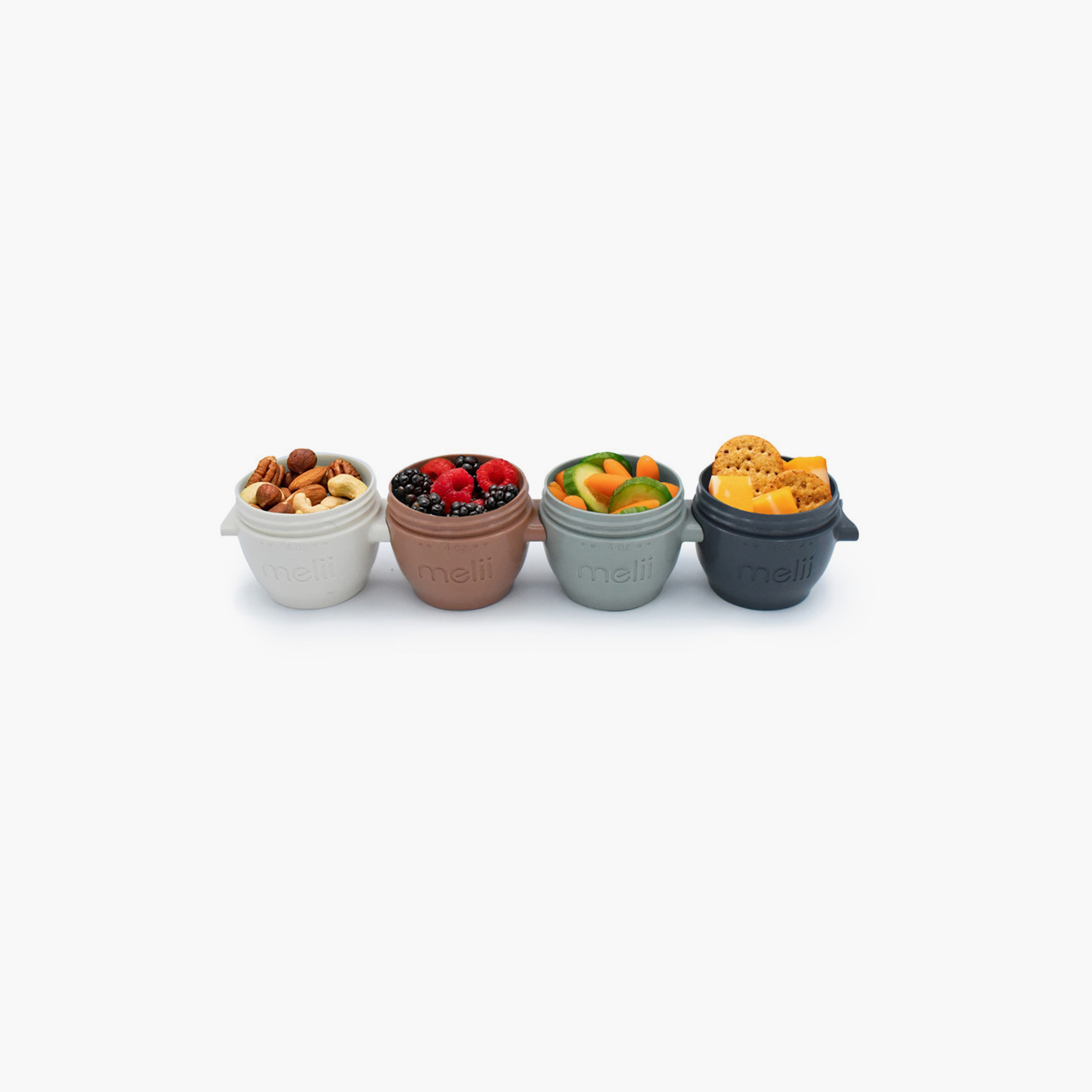 Melii 4-Piece Snap & Go Pods Food Container - Earth Tones - 118 ml-baby-feeding-mealtimeessentials-image-1