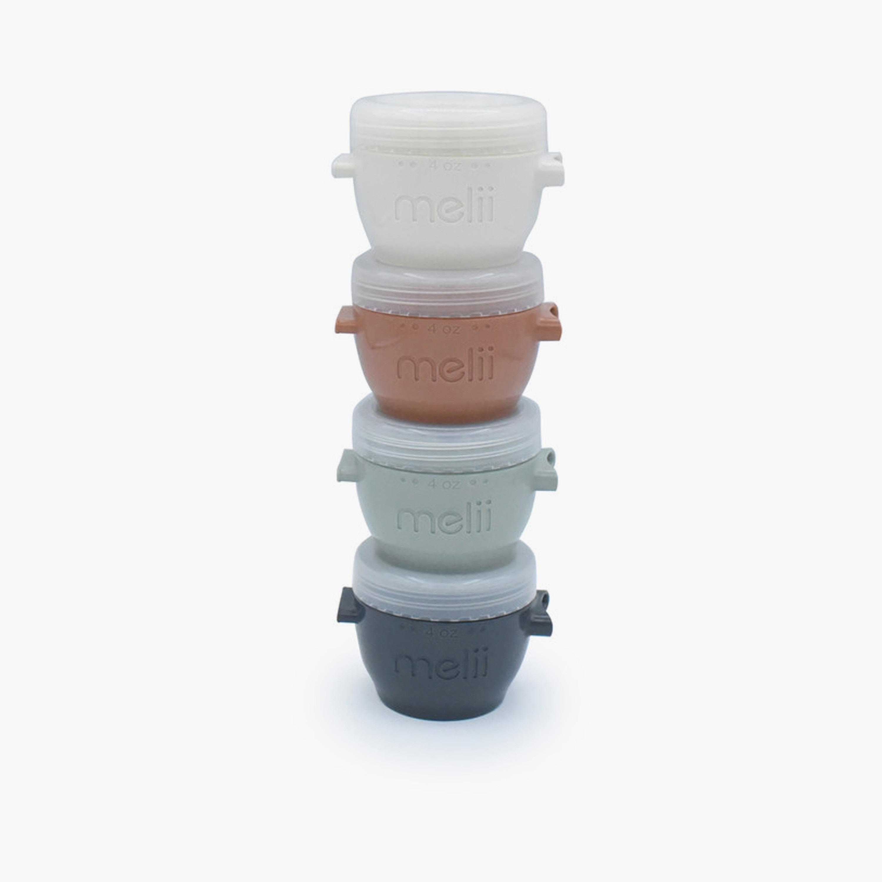 Melii 4-Piece Snap & Go Pods Food Container - Earth Tones - 118 ml-baby-feeding-mealtimeessentials-image-2