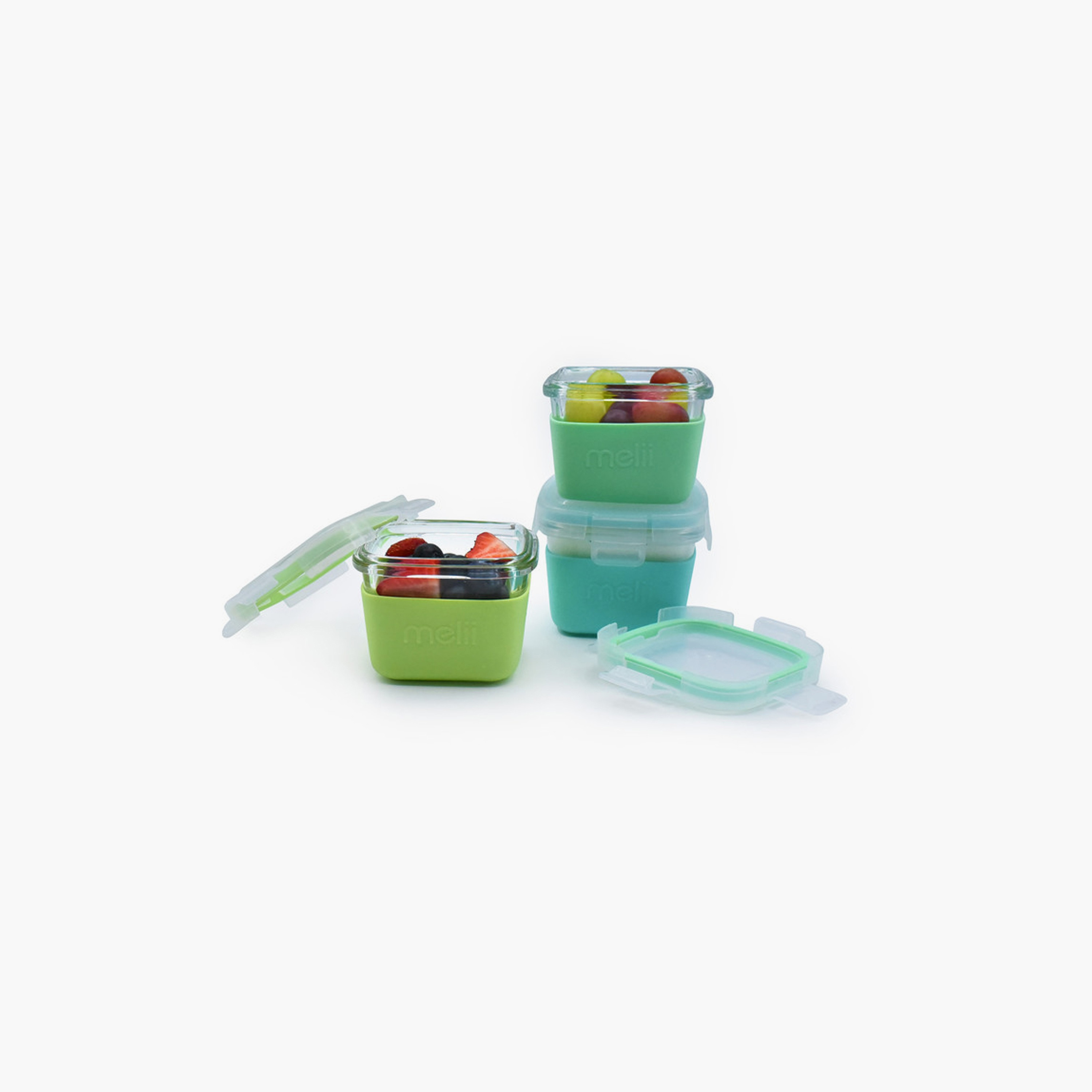 Melii 3-Piece Glass Food Containers with Silicone Sleeve - Multicolour - 160 ml-baby-feeding-mealtimeessentials-image-3