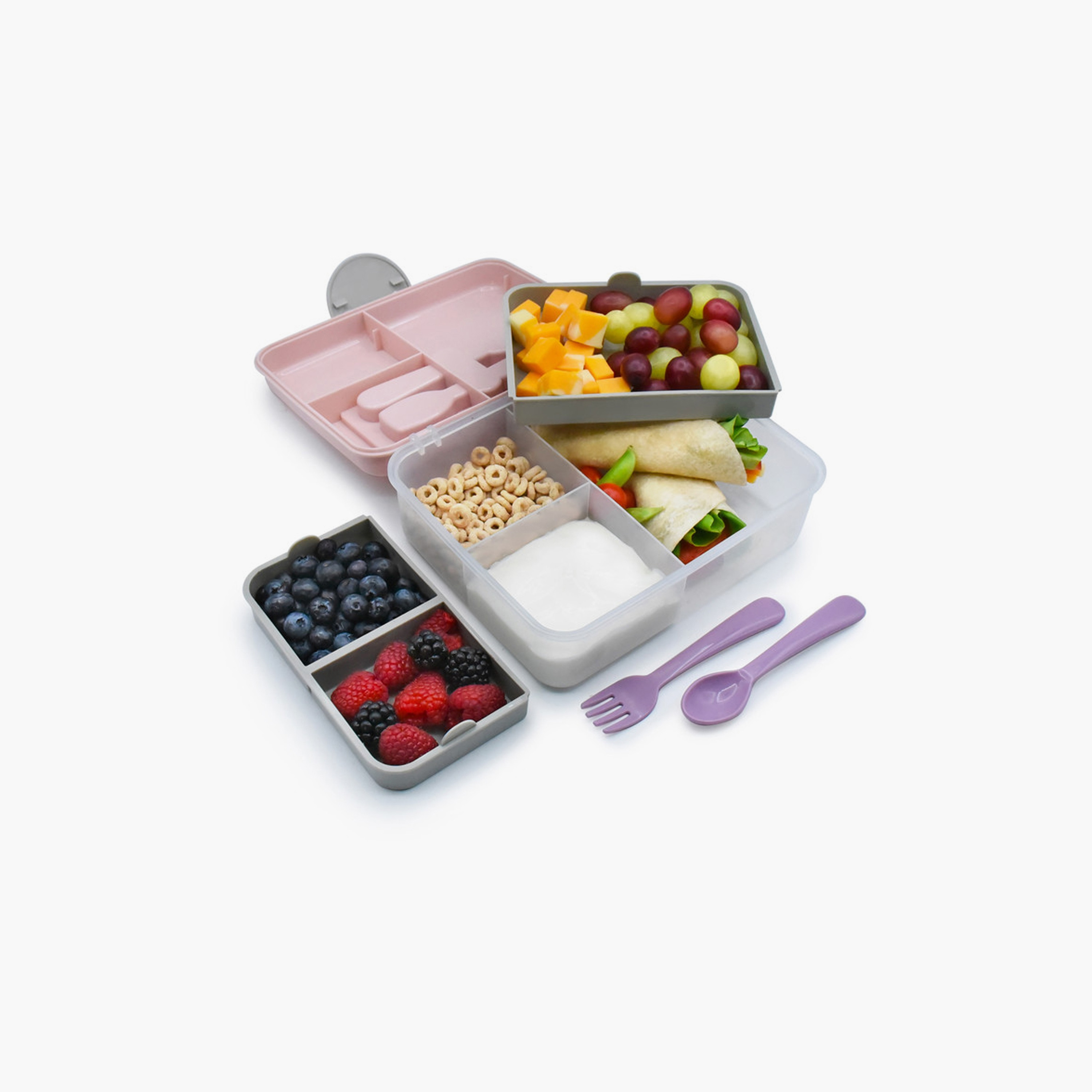 Melii 2 Tier Bento Lunch Box with Spoon & Fork-school-lunchessentials-lunchboxes-image-4