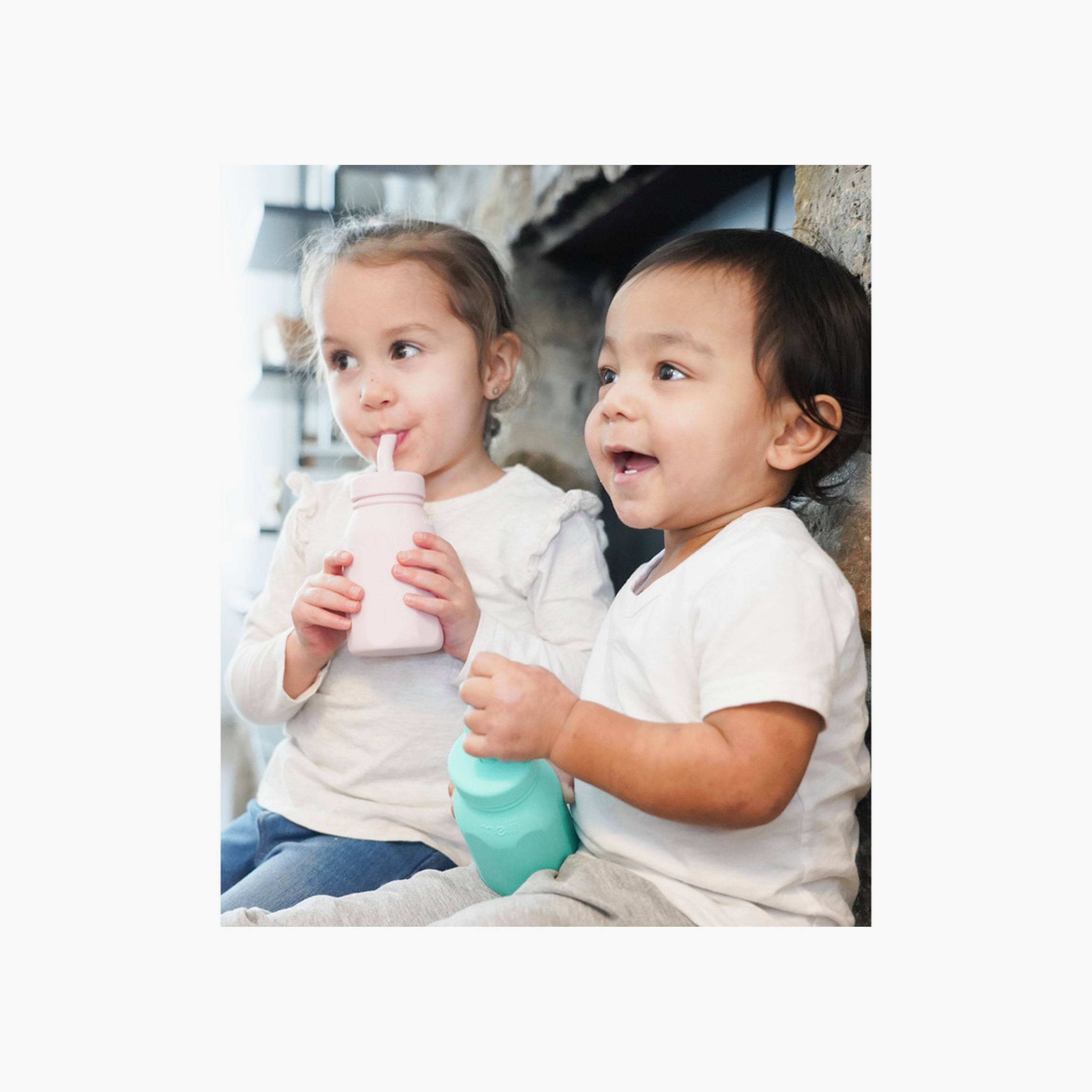 زجاجة مياه سيليكون خالية من مادة BPA مع ماصة من ميلي - 230 مل-school-waterbottles-image-6