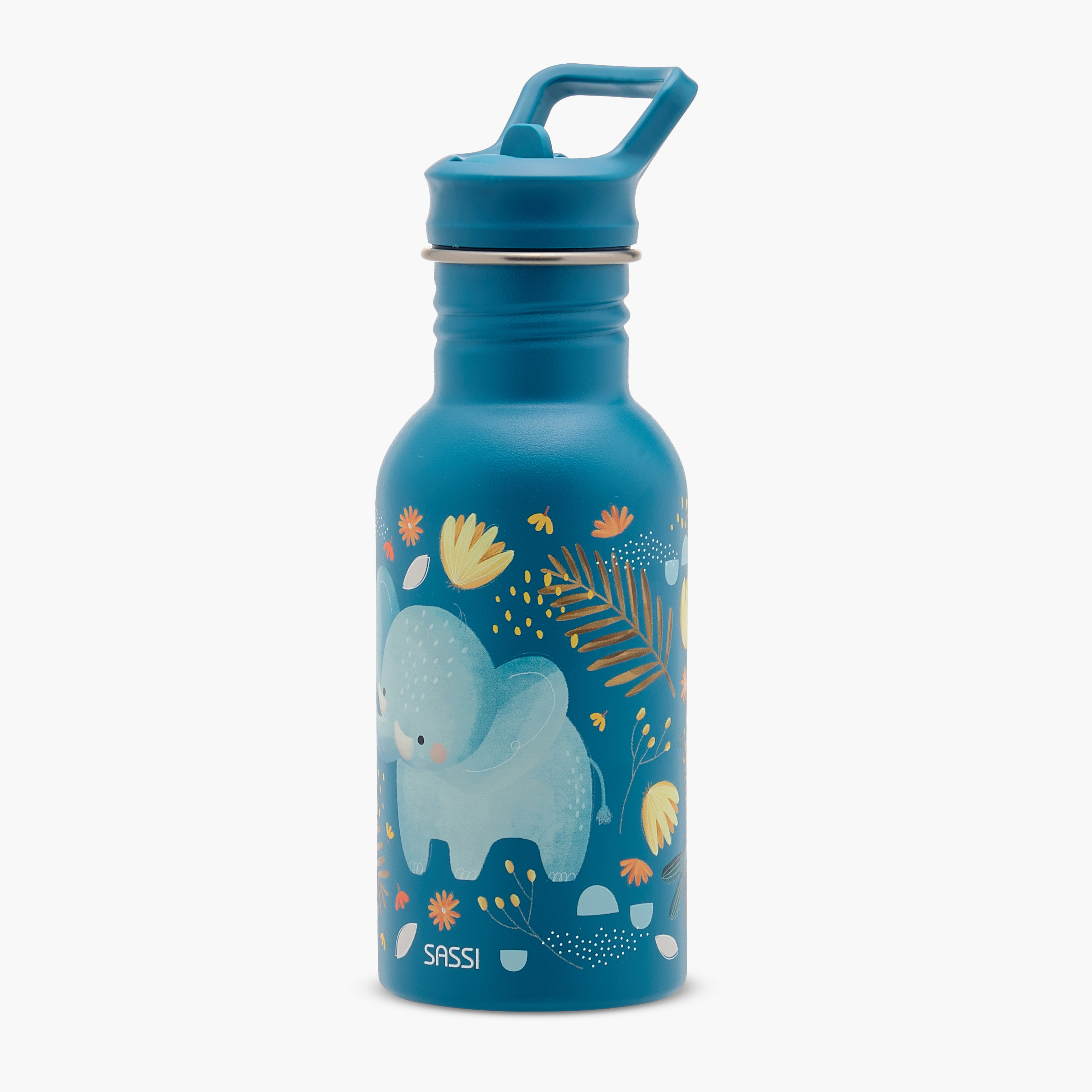 Chewy The Elephant Print Stainless Steel Bottle - 500 ml-baby-feeding-mealtimeessentials-image-1