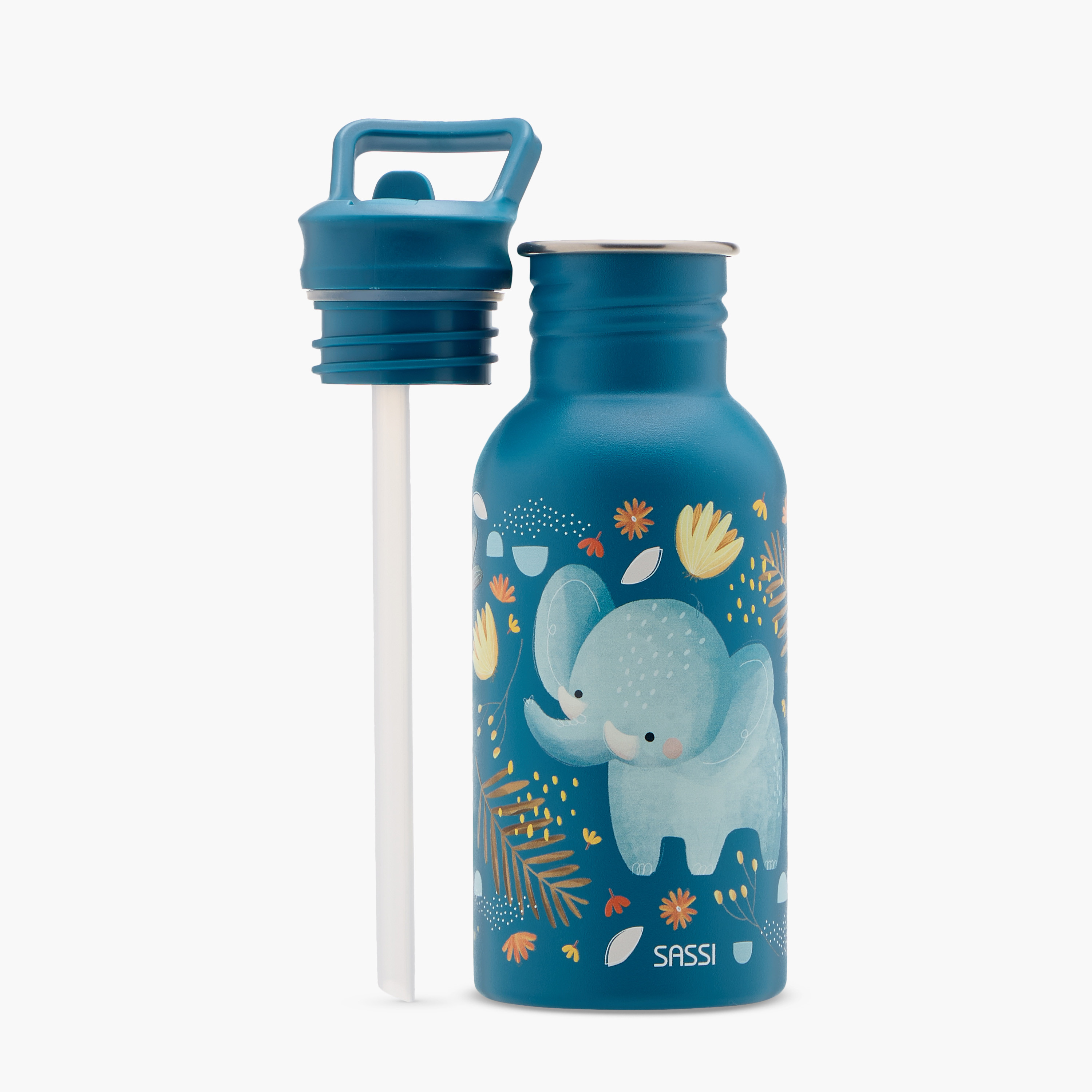 Chewy The Elephant Print Stainless Steel Bottle - 500 ml-baby-feeding-mealtimeessentials-image-2