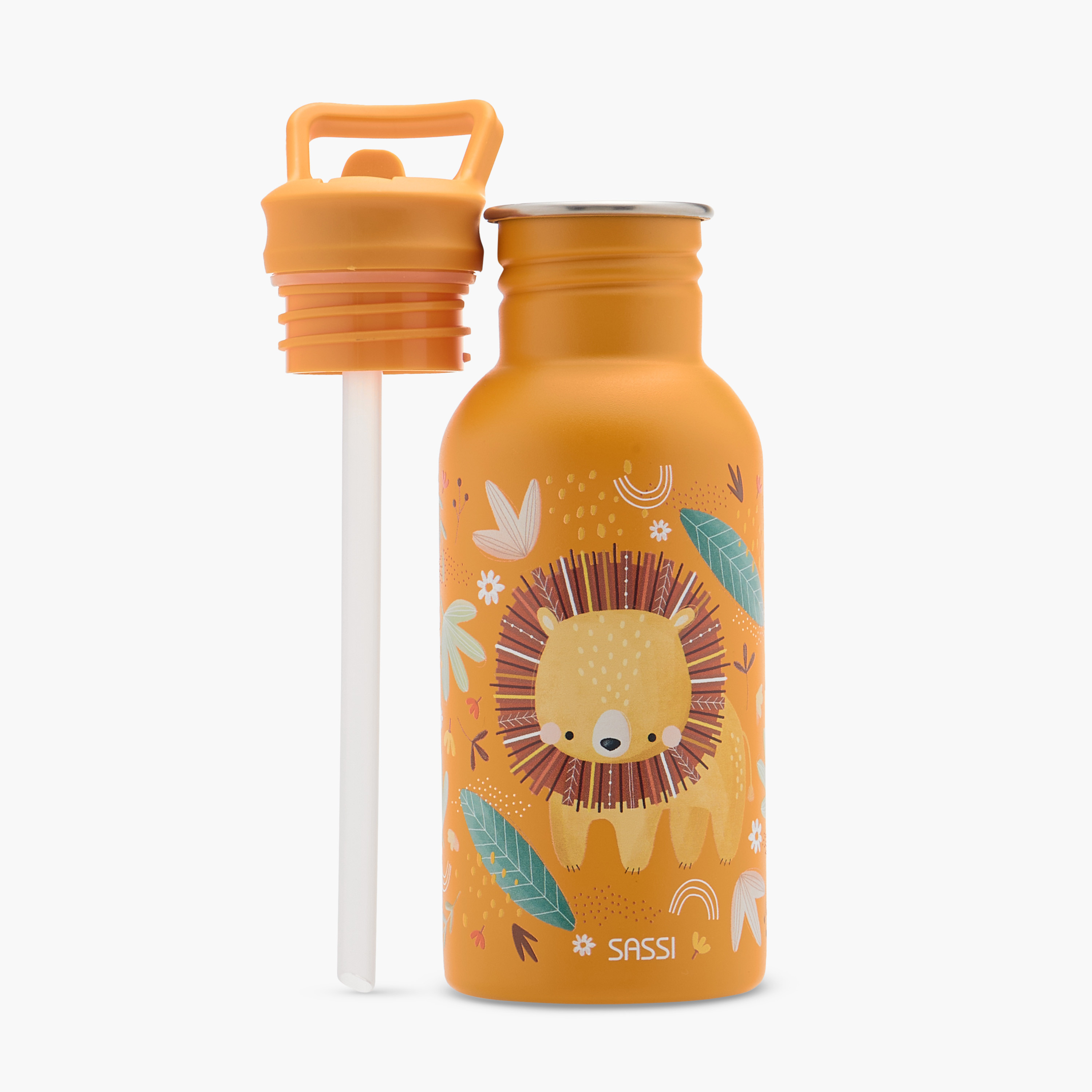 Chompy The Lion Print Stainless Steel Bottle - 500 ml-baby-feeding-mealtimeessentials-image-2