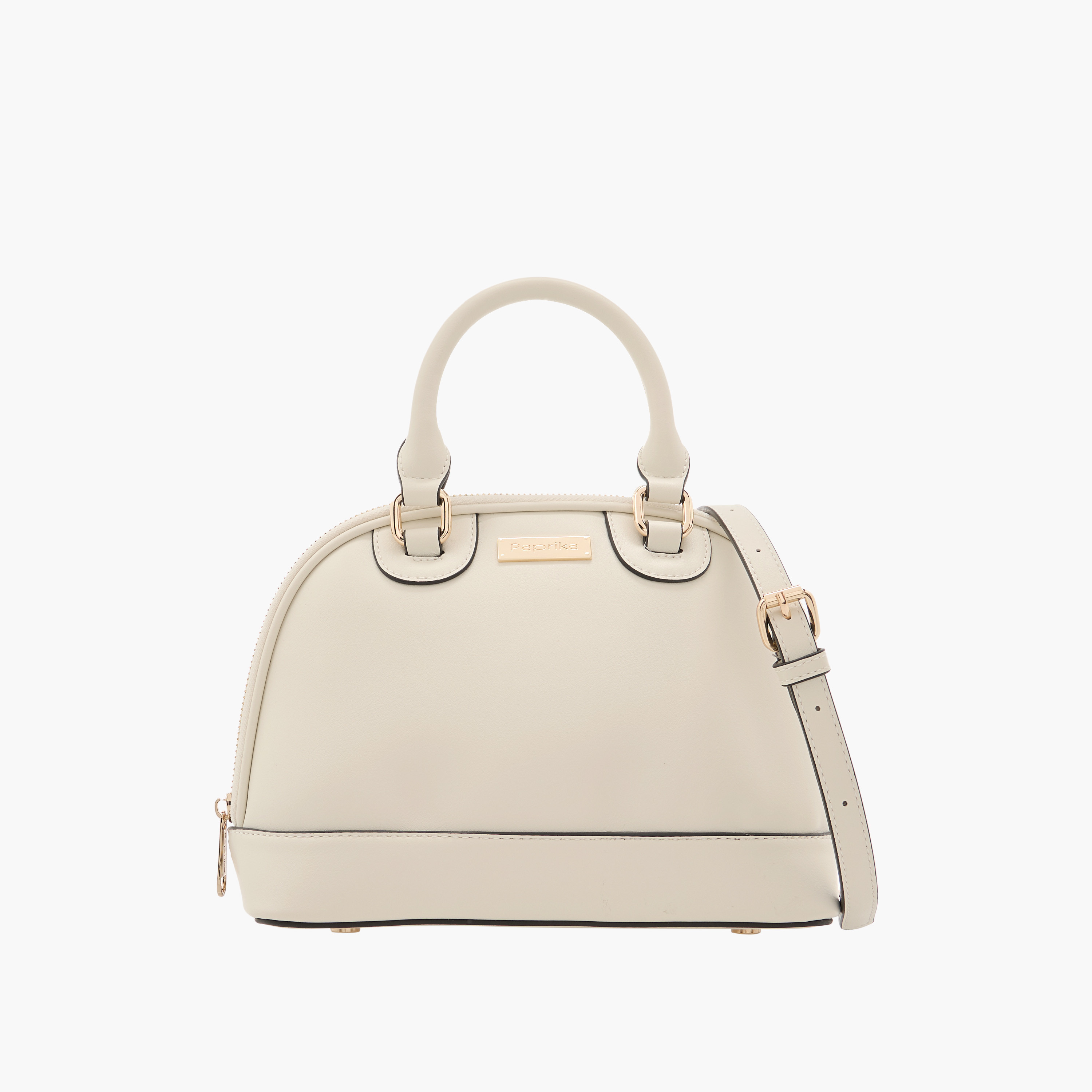 Paprika Solid Tote Bag with Detachable Strap and Zip Closure-women-bagsandwallets-handbags-image-1