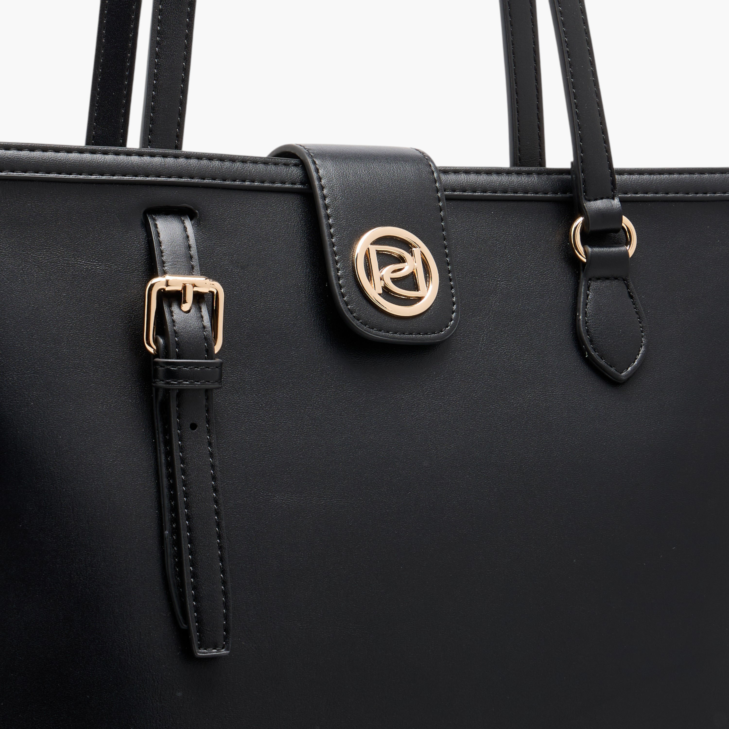 Paprika Solid Tote Bag with Double Handle and Zip Closure-women-bagsandwallets-handbags-image-4