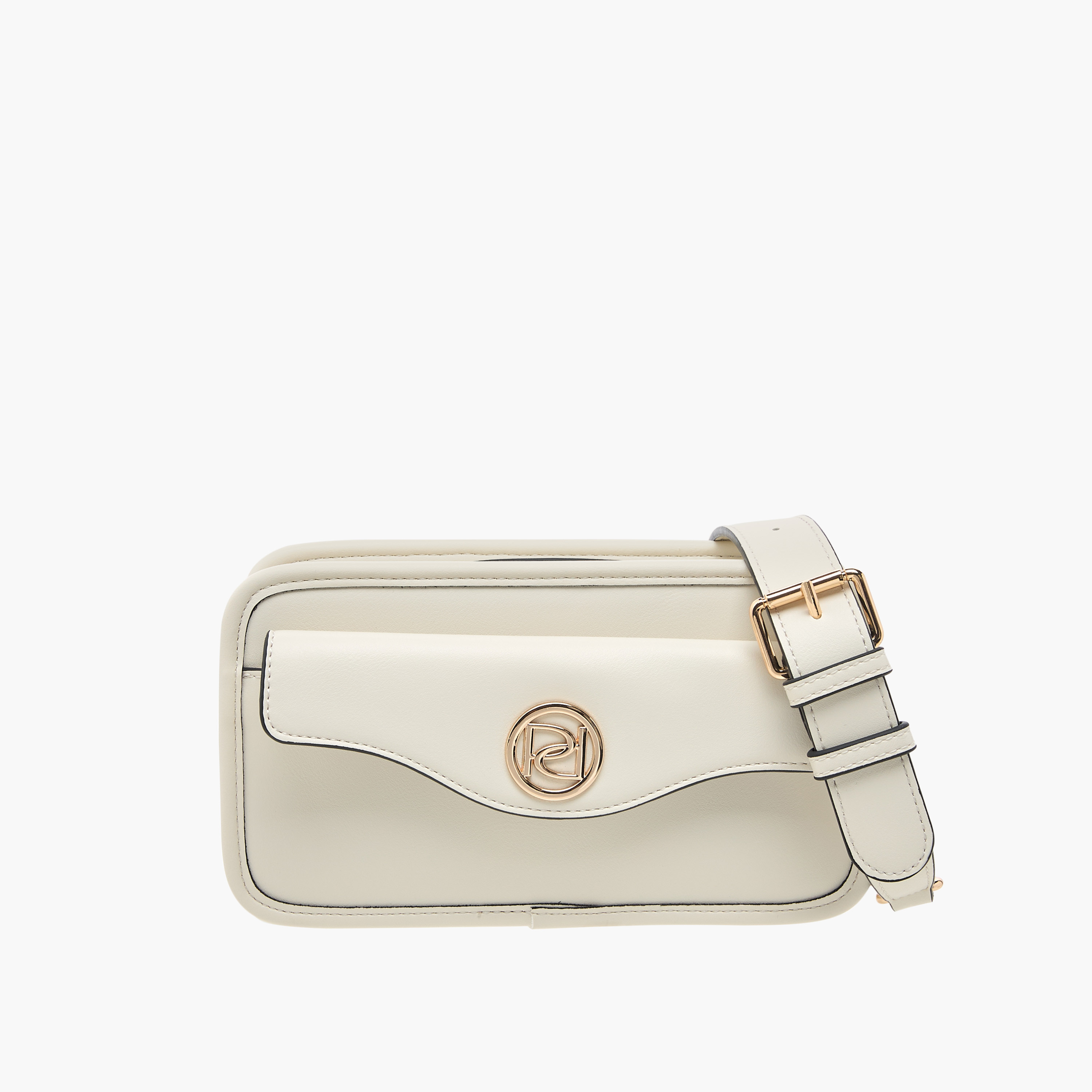 Paprika Metal Accent Crossbody Bag with Zip Closure and Detachable Strap-women-bagsandwallets-handbags-image-1