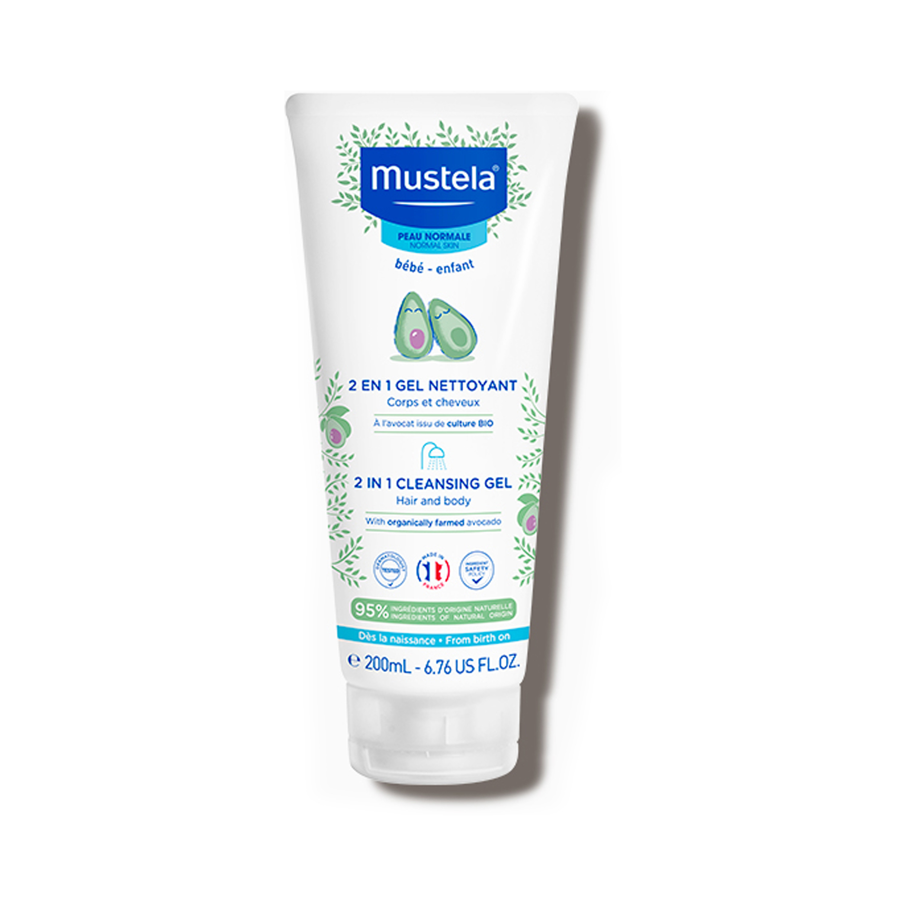 Mustela 2 In 1 Hair & Body Cleansing Gel - 200 ml-baby-bathandcare-hairbodyskincare-image-1