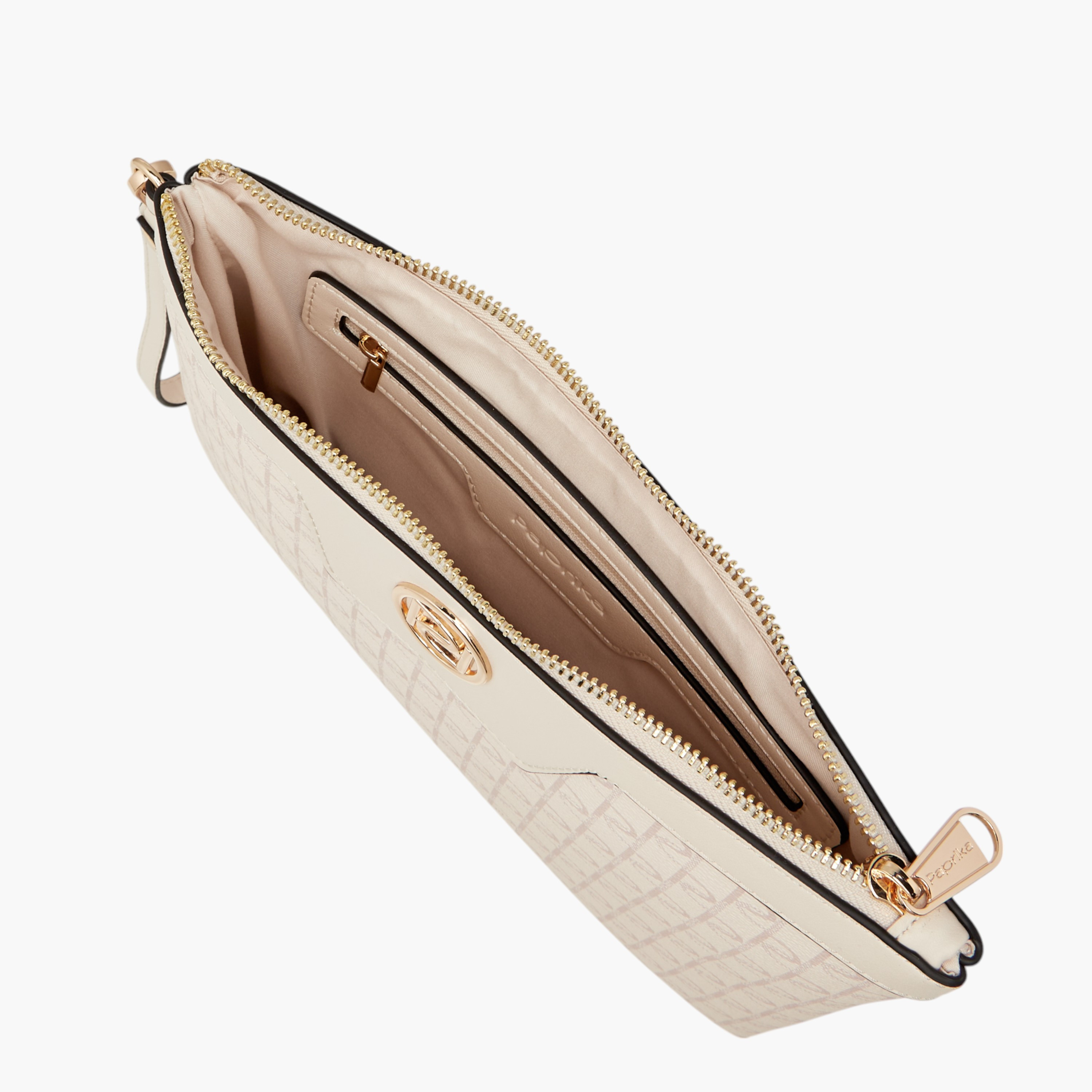 Paprika Monogram Print Clutch with Zip Closure-women-bagsandwallets-handbags-image-6