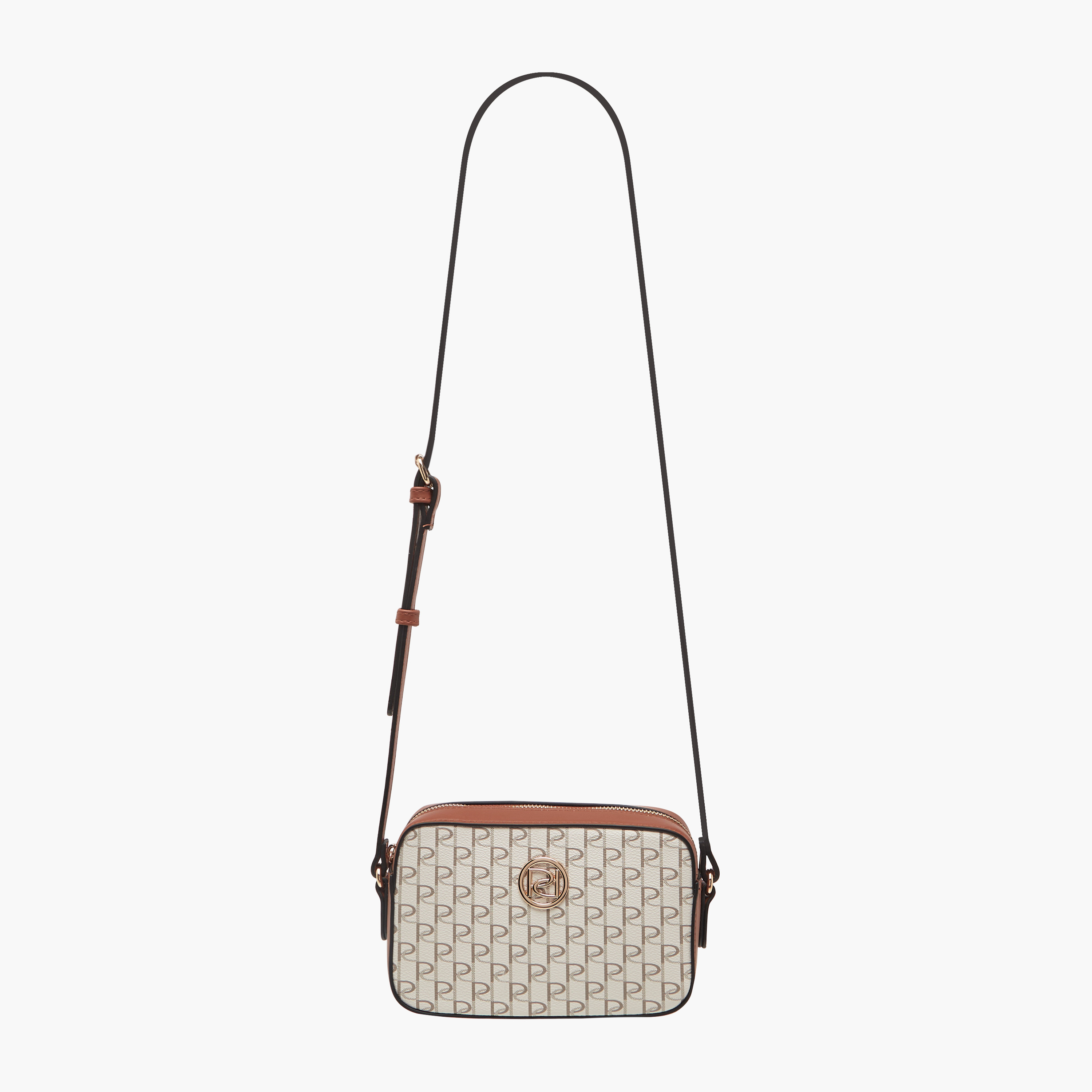 Paprika Monogram Print Crossbody Bag with Adjustable Strap-women-bagsandwallets-handbags-image-2
