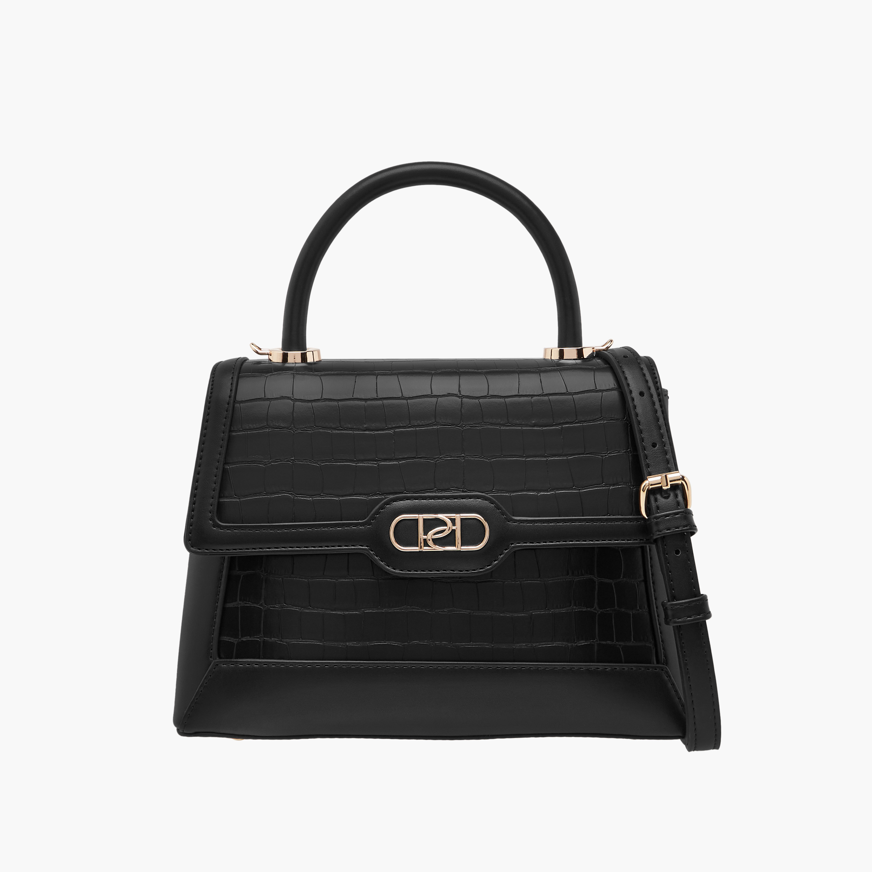 شنطة ساتشيل بارزة الملمس بحزام قابل للفصل وطية إغلاق من بابريكا-women-bagsandwallets-handbags-image-1