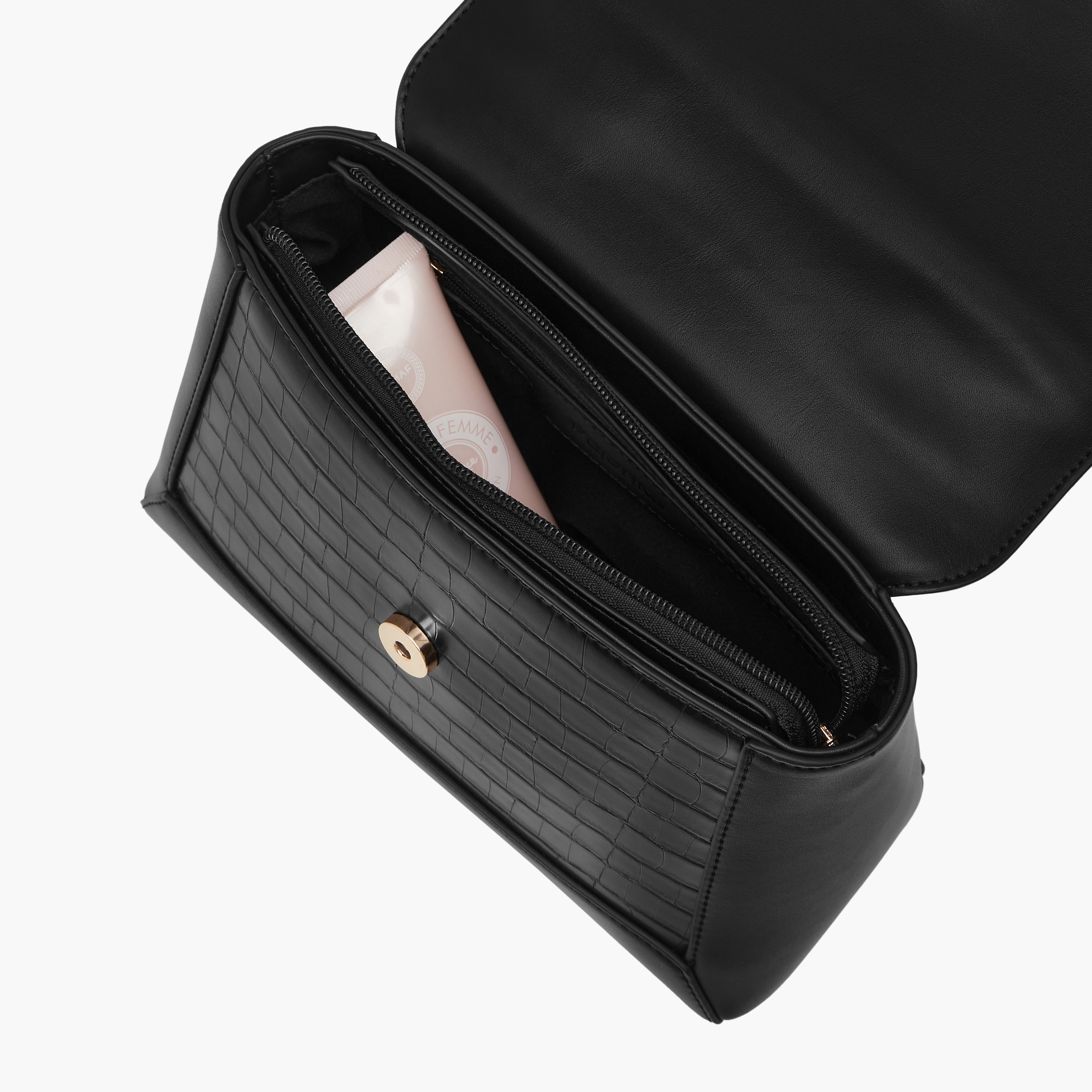 شنطة ساتشيل بارزة الملمس بحزام قابل للفصل وطية إغلاق من بابريكا-women-bagsandwallets-handbags-image-8