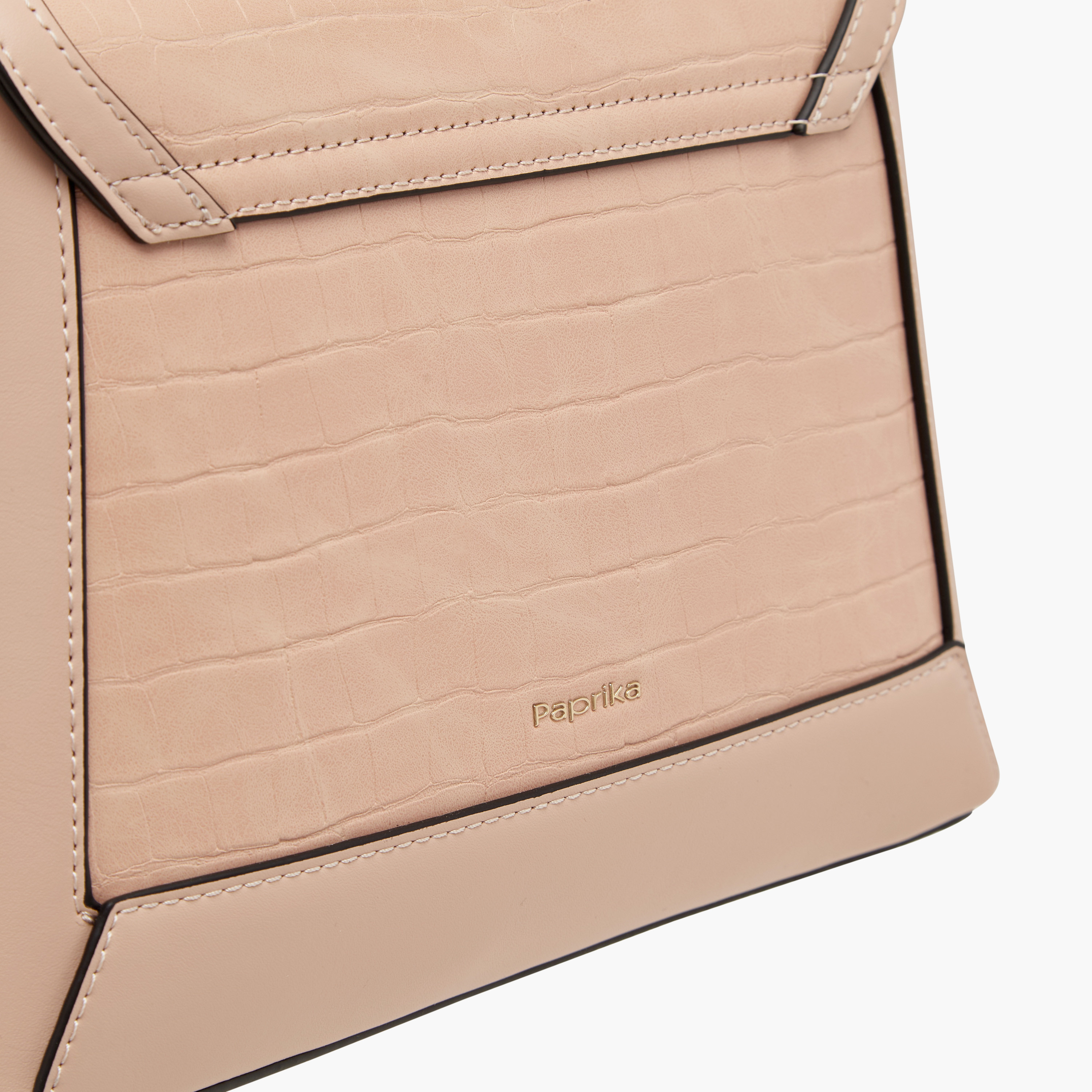 Paprika Textured Satchel Bag with Detachable Strap and Flap Closure-women-bagsandwallets-handbags-image-6