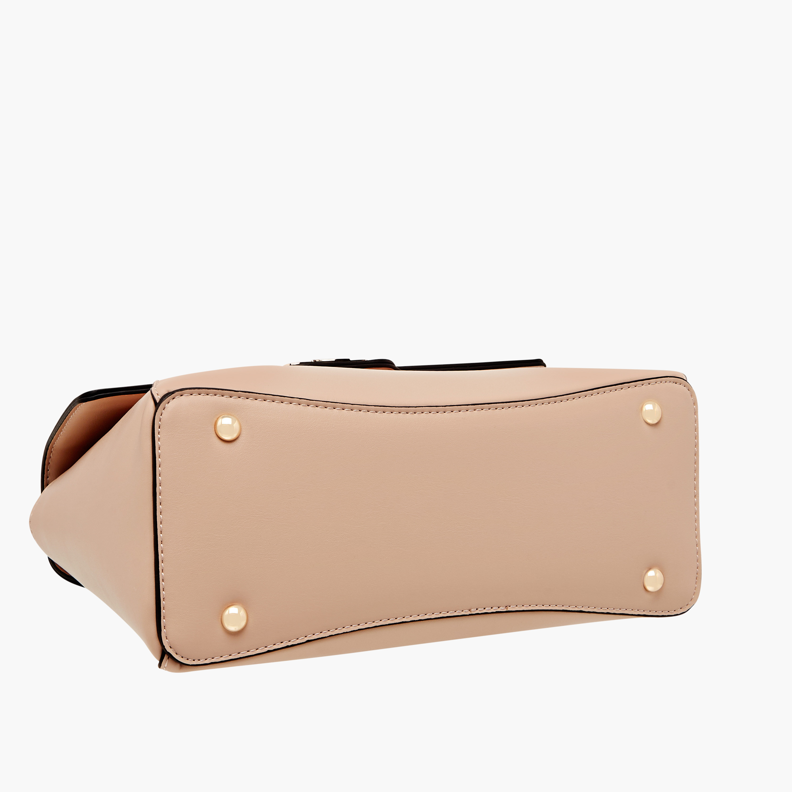 Paprika Textured Satchel Bag with Detachable Strap and Flap Closure-women-bagsandwallets-handbags-image-7