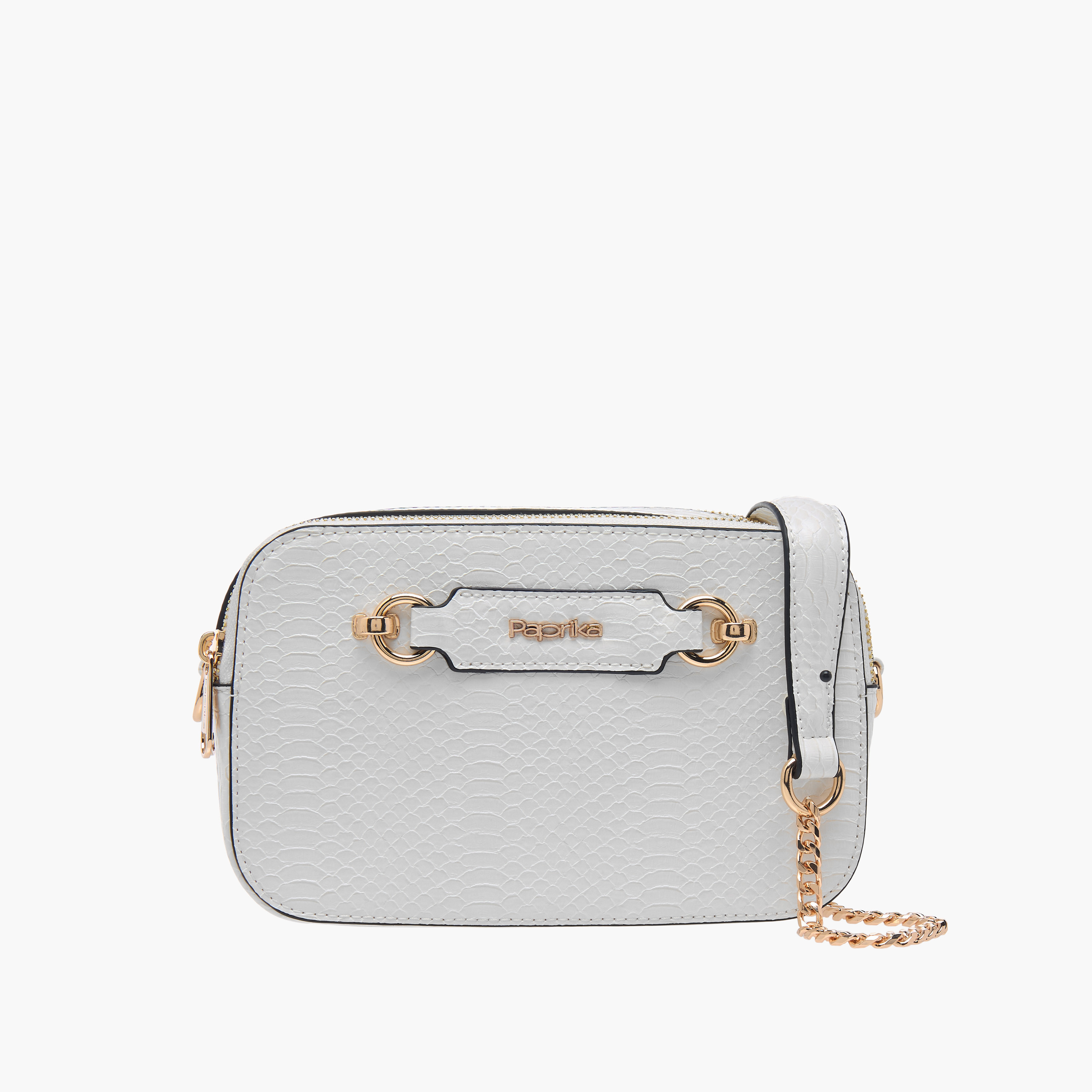شنطة كروس بودي بارزة الملمس بحزام سلسلة وسحاب إغلاق من بابريكا-women-bagsandwallets-handbags-image-1