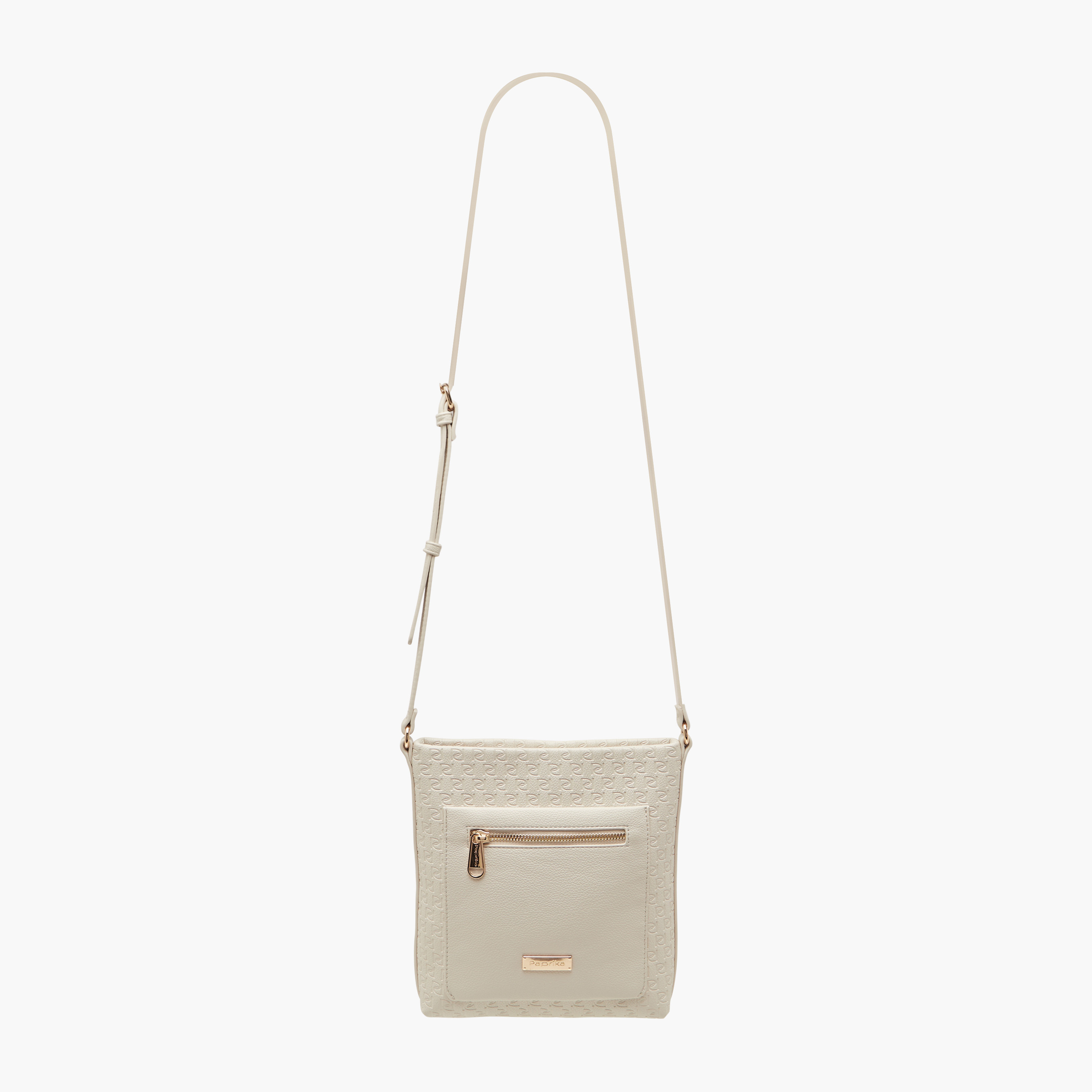 Paprika Monogram Embossed Crossbody Bag with Adjustable Strap-women-bagsandwallets-handbags-image-2