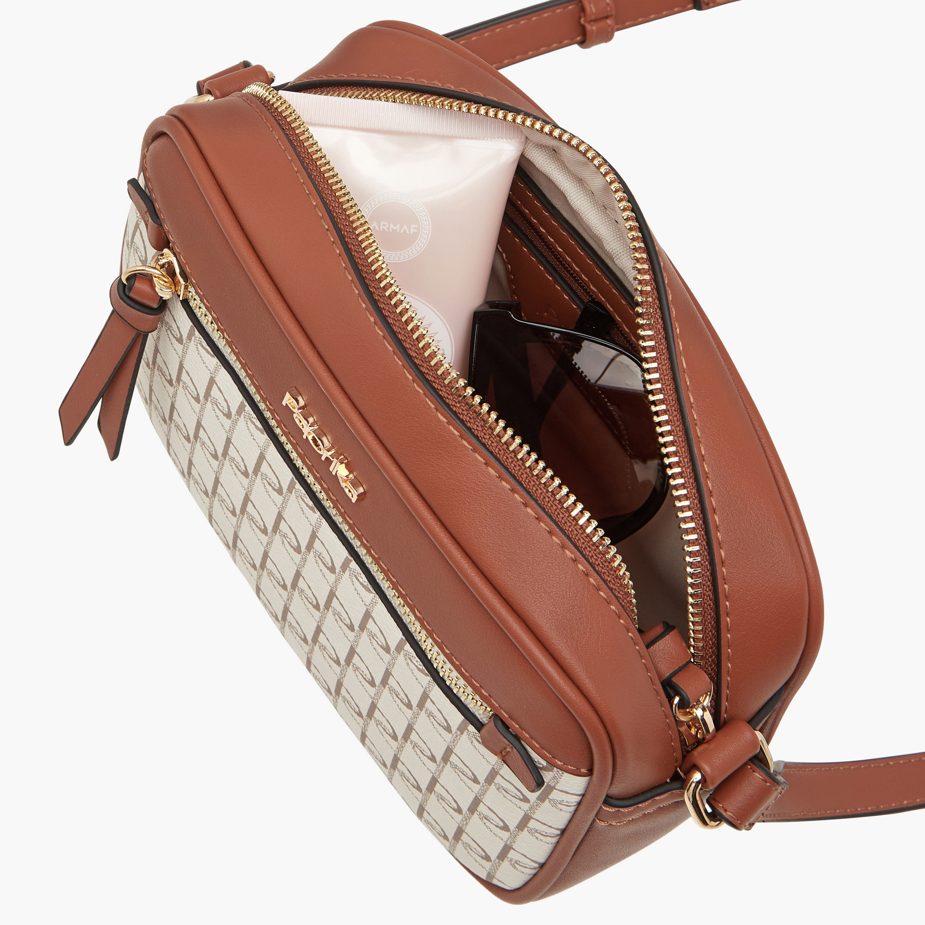 Paprika Monogram Print Crossbody Bag with Adjustable Strap-women-bagsandwallets-handbags-image-7