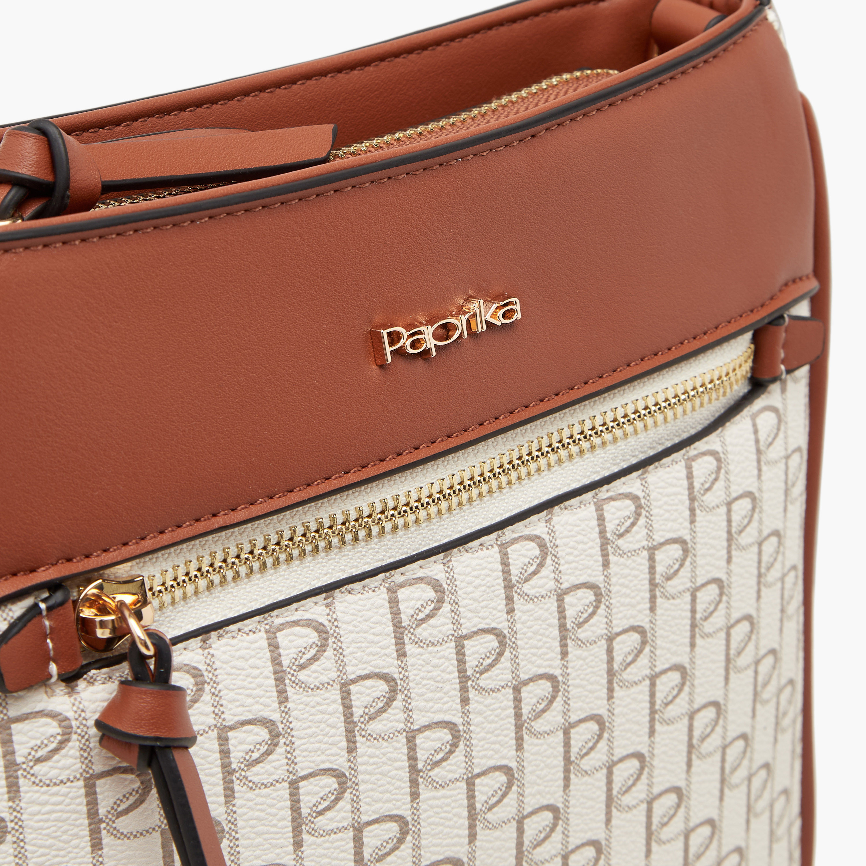 Paprika Monogram Print Crossbody Bag with Adjustable Strap-women-bagsandwallets-handbags-image-4