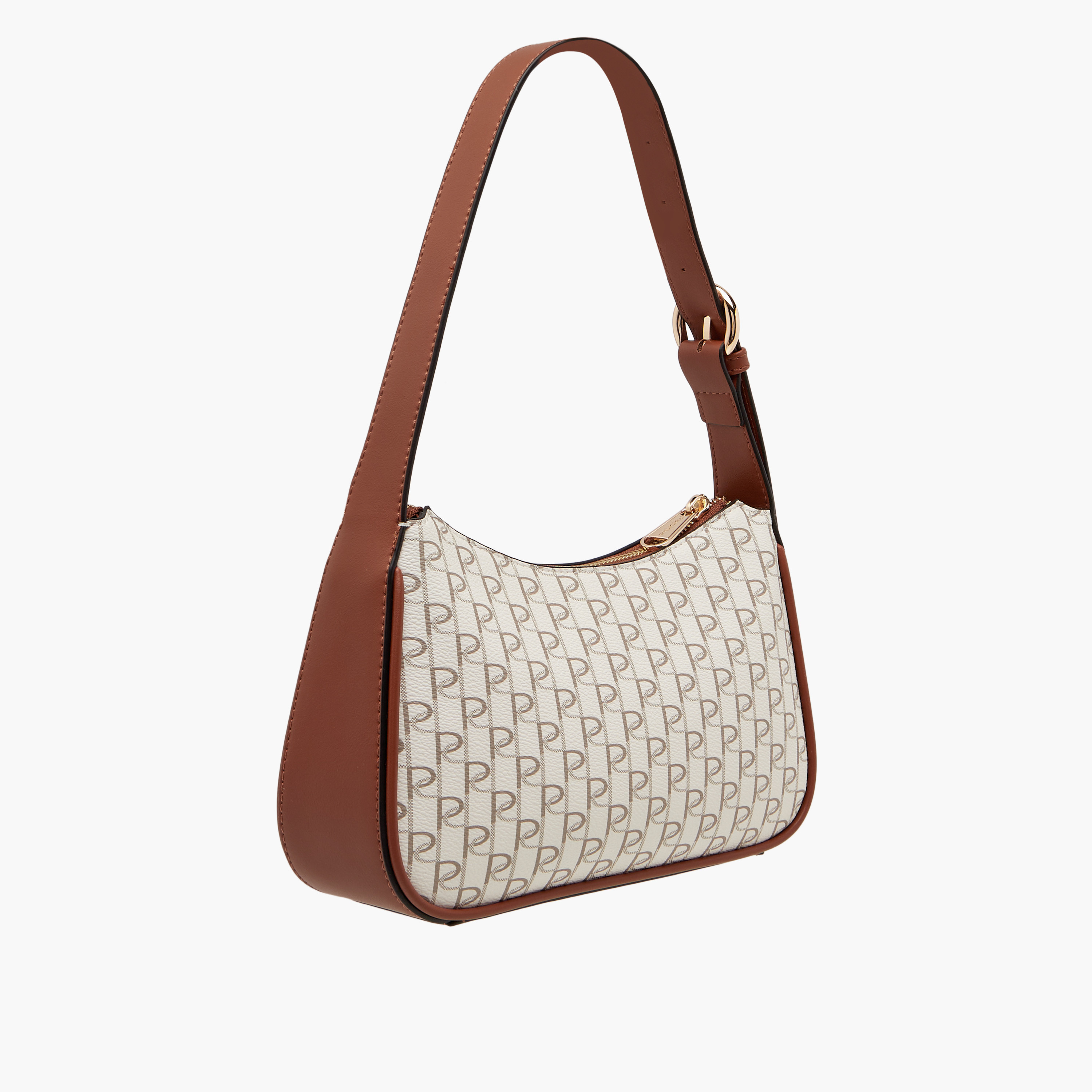 Paprika Monogram Print Shoulder Bag with Zip Closure-women-bagsandwallets-handbags-image-3